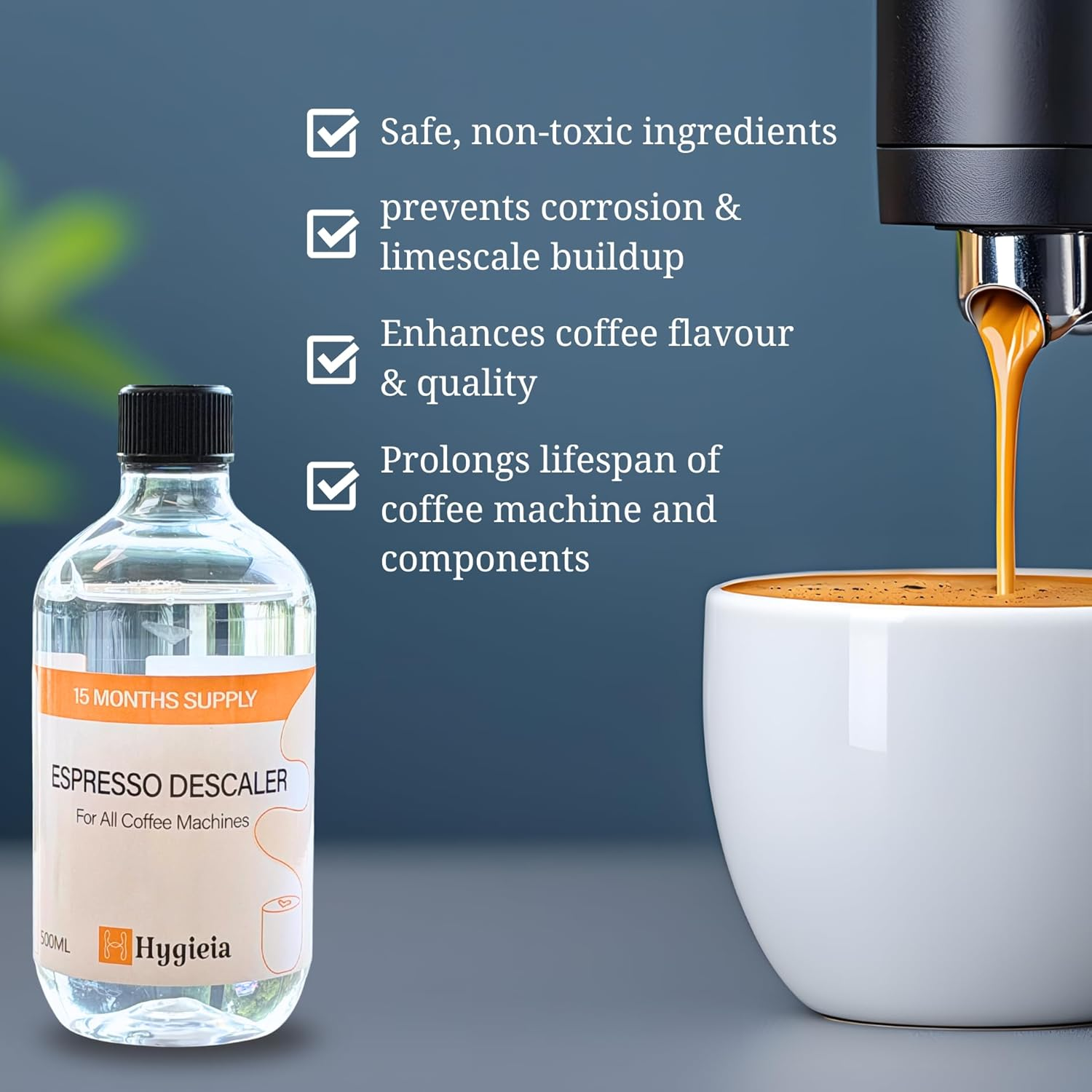 500Ml Coffee Machine Descaler Liquid for All Coffee Machines Including Delonghi Descaler, Breville Descaler, Nespresso, Smeg, Gaggia, La Marzocco, Sunbeam, Saeco, Miele, Rancilio, Jura & Others