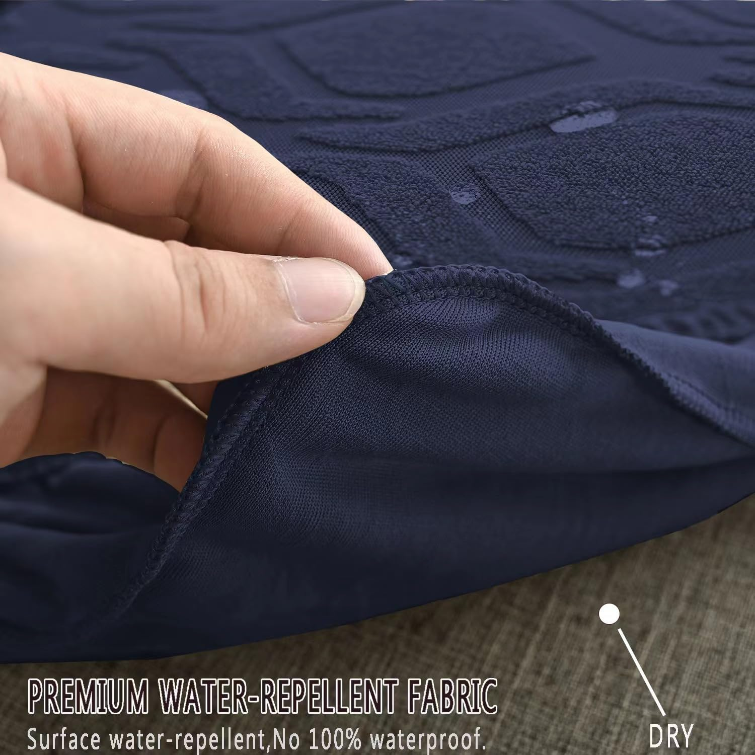 Waterproof Chair Covers Set of 6 Stretch Washable Armless Chair Slipcovers for Dining Living Room,Hotel, Banquet (Navy Blue) image number 4