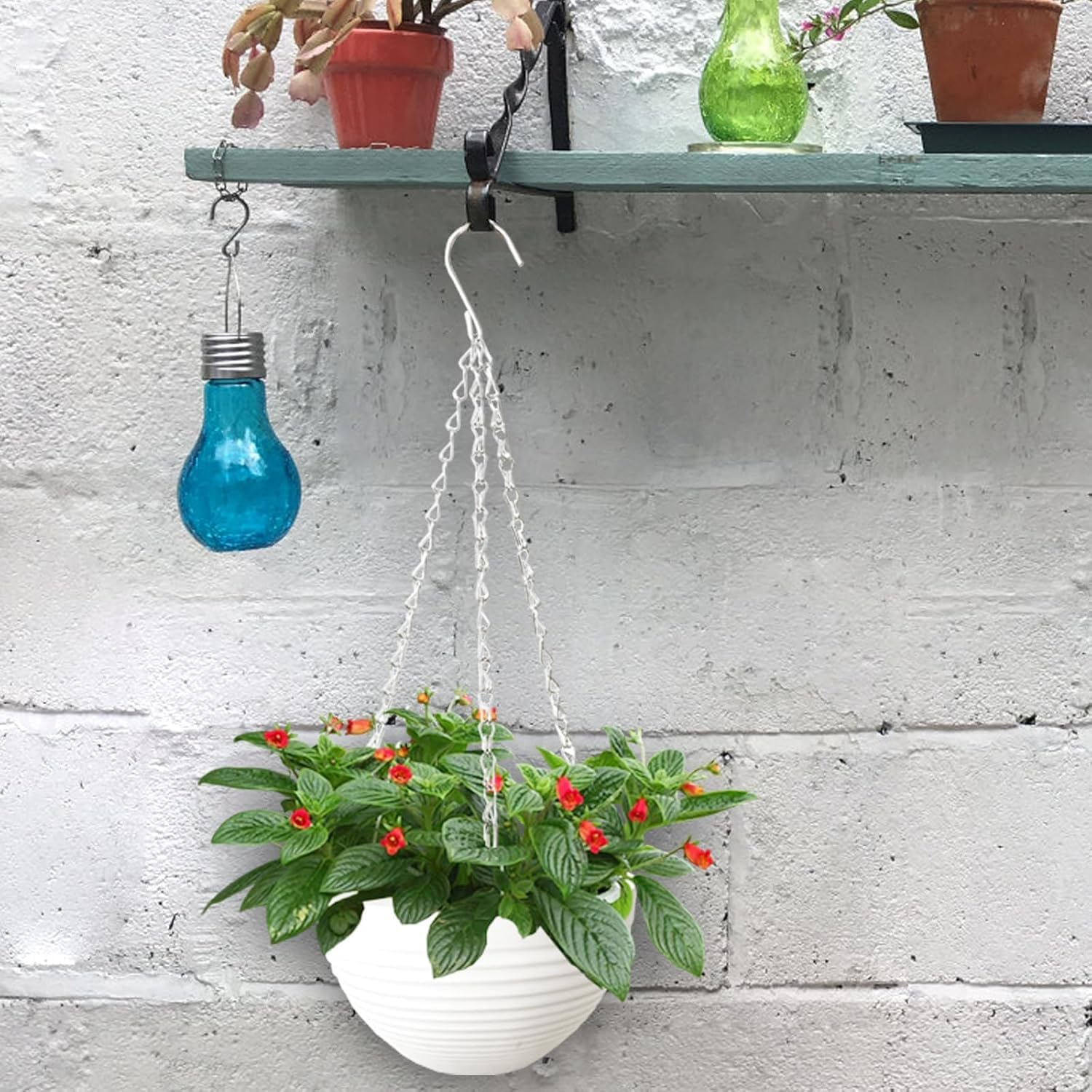 Hanging Planters 3 Pack, Self Watering Hanging Planters Indoor Flower Pots,With Water Reservoir & Drainage Hole Honeycomb Hanging Basket with Rustproof Chains for Indoor Outdoor