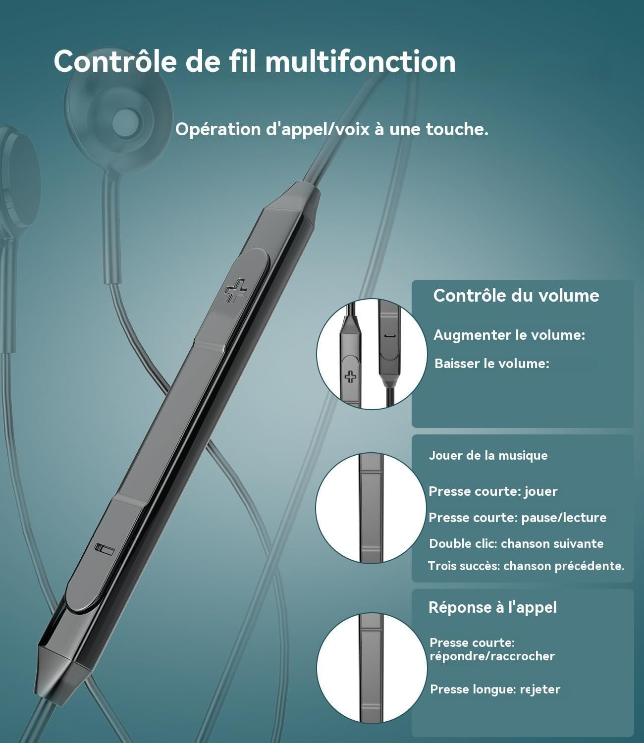 3.5Mm Jack Headphones Wired (2 Pack) AUX Audio Adapter Compatible with Samsung S8 S9 S10+ Note7 8 In-Ear Headphones Noise Reduction Earbuds Gaming Android Phone MP3 Computer image number 4