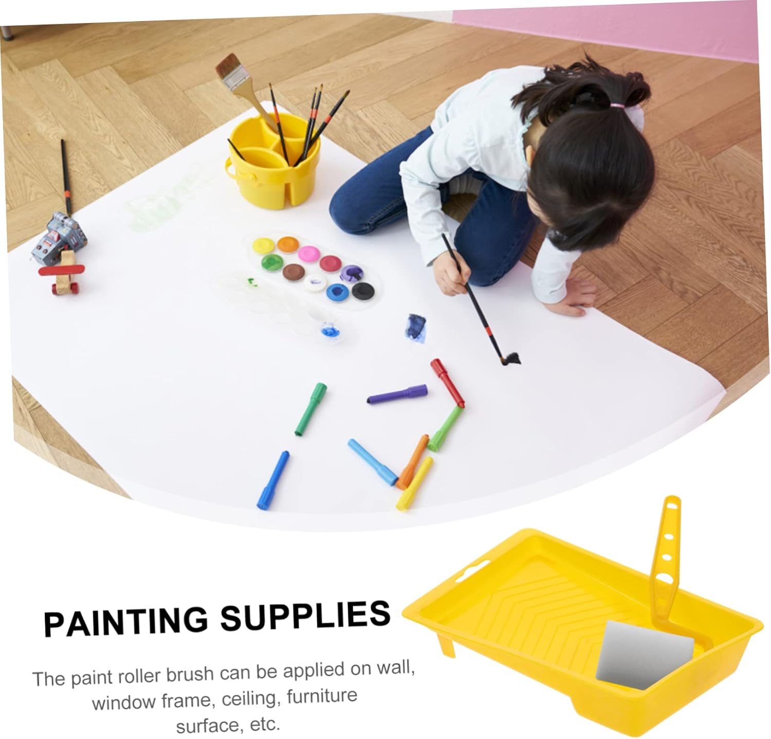 1 Set Portable Sponge Paint Roller DIY Painting Roller Brush for Walls and Lightweight for Home Use for Beginners and Professionals image number 1