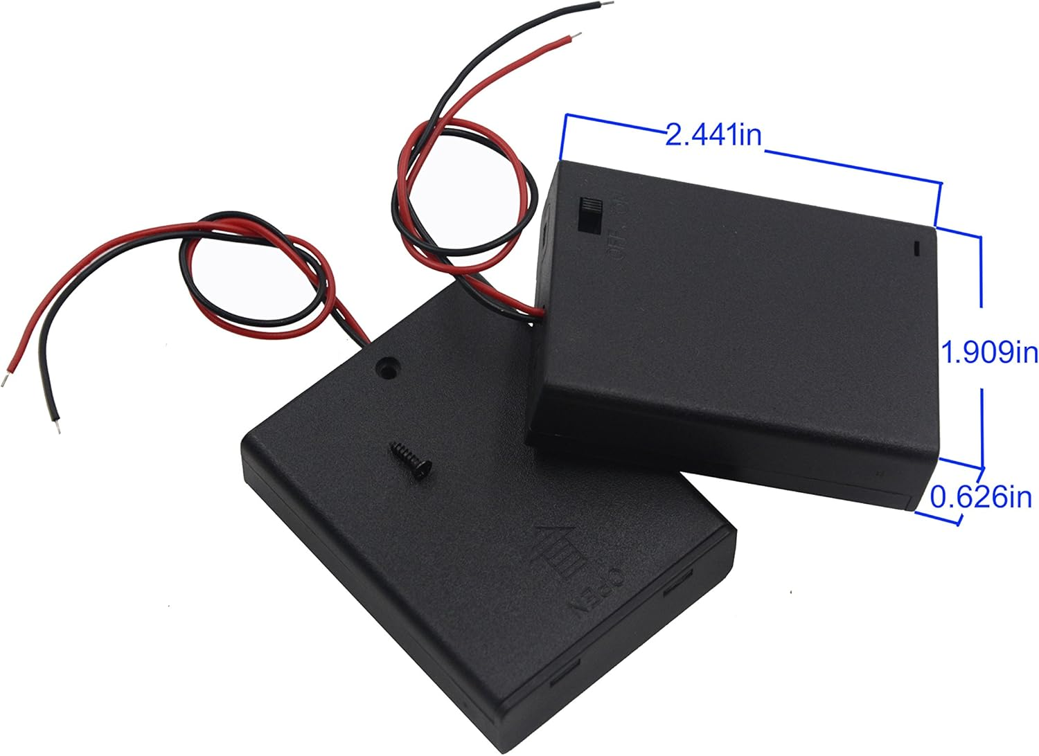 LAMPVPATH 3Pcs 4 AAA Battery Holder with Switch, 6V Battery Holder with Switch, 4X 1.5V AAA Battery Holder Case with Wire Leads and On/Off Switch(3 Pack)