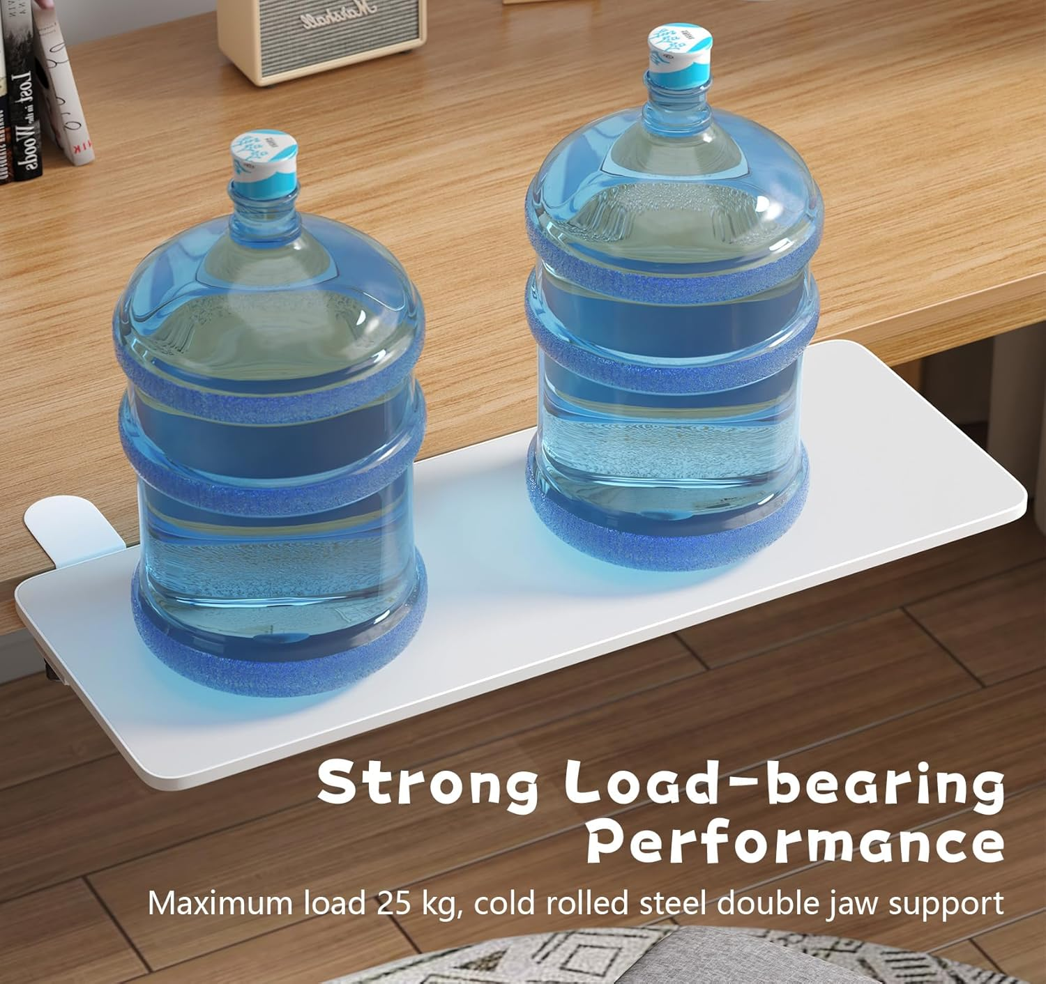 WYJREES Ergonomics Desk Extender Tray,30"X9.9" Table Mount Arm Rest Shelf,90&deg; Foldable Keyboard Tray Platform,Clamp on Computer Arm Rest for Desk,Desk Extension for Office Home Desks,White