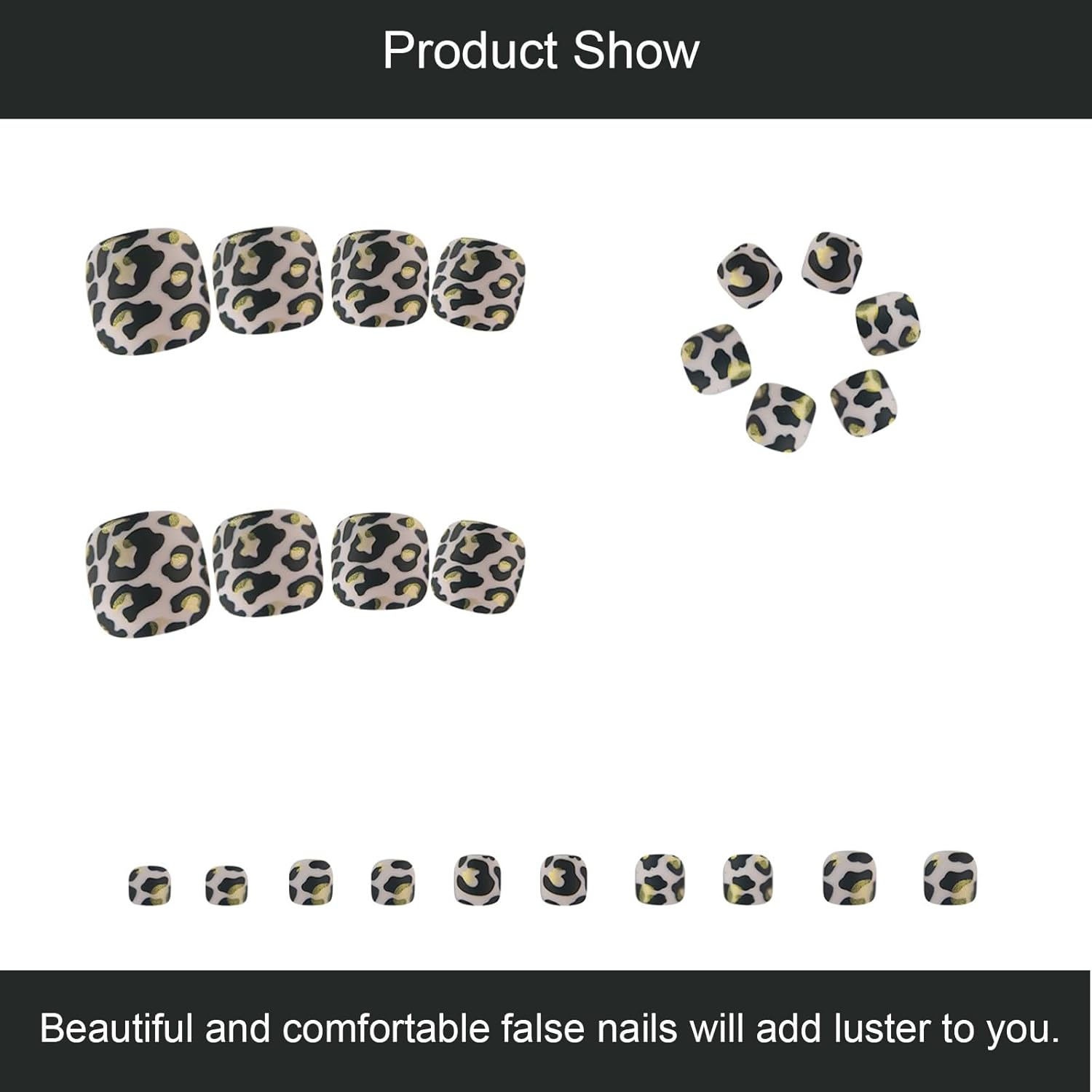 24 PCS Leopard Print Press on Toenails Wearable Fake Toenails Gifts for Women and Girls (No.33) - Style 11 image number 2