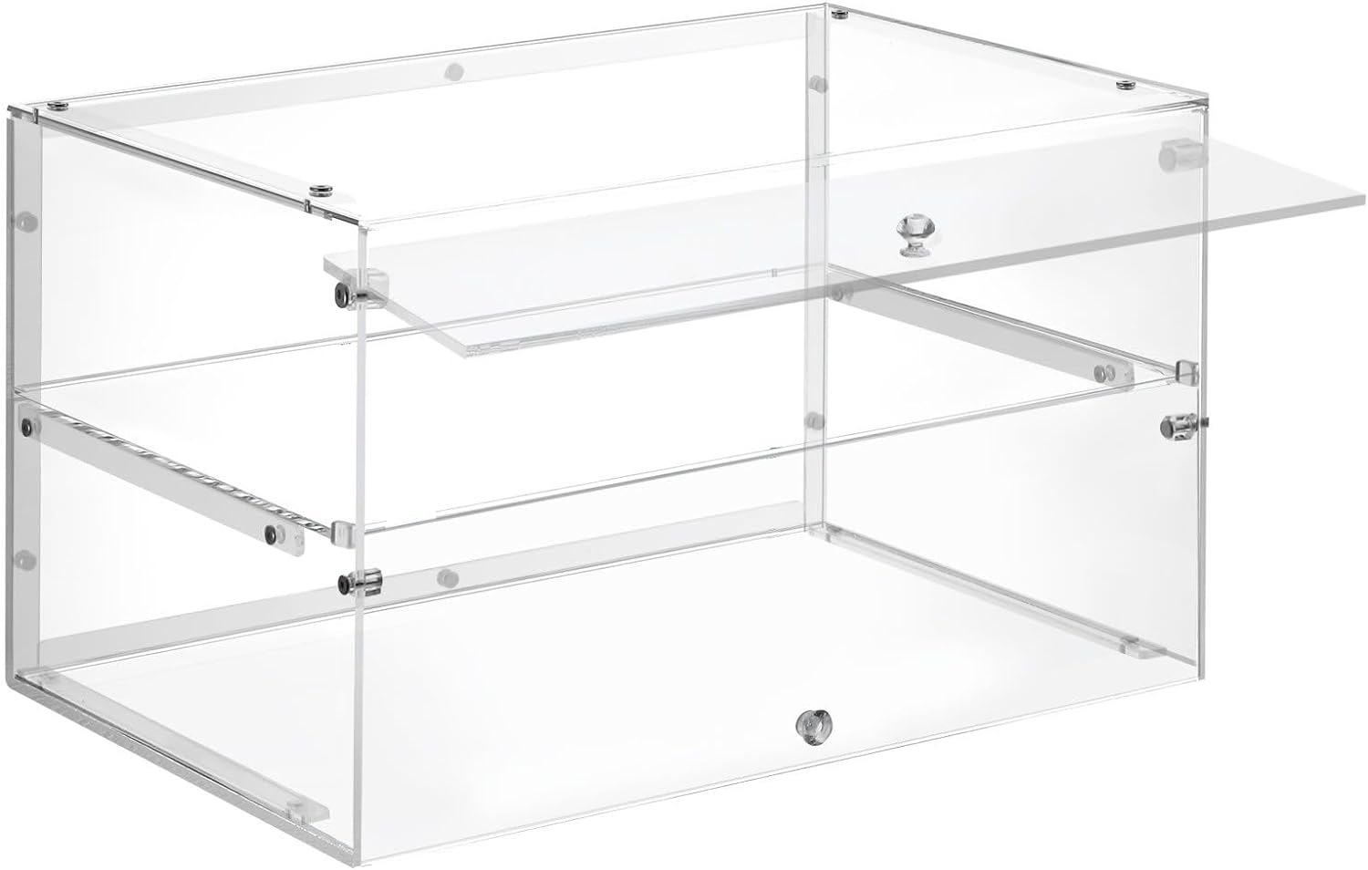 Maxkon 2 Tier Cupcake Display Cabinet Acrylic Cake Bakery Case Stand Muffin Donut Pastry Model Showcase Countertop Flip-Up Door image number 5