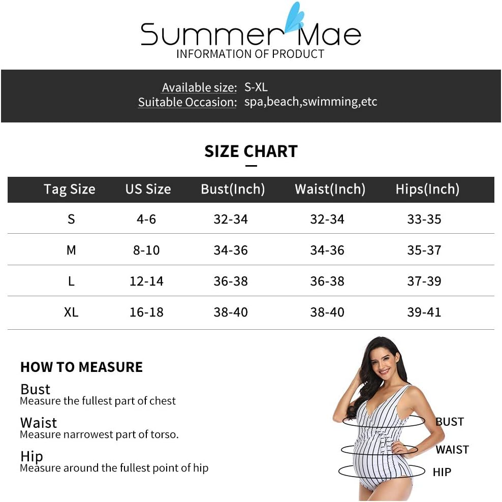 Summer Mae Maternity Swimsuit One Piece Bathing Suit Button Neck Cross Back image number 3