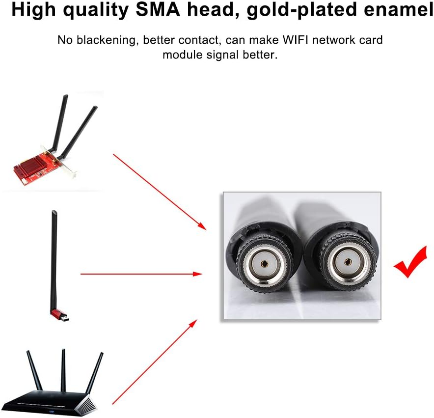 2PCS M.2/NGFF Dual Band Antennas, Wireless Network Card Cable 5Dbi SMA Maschio External Antenna for Intel 9560NGW /9260AC/7265AC image number 1