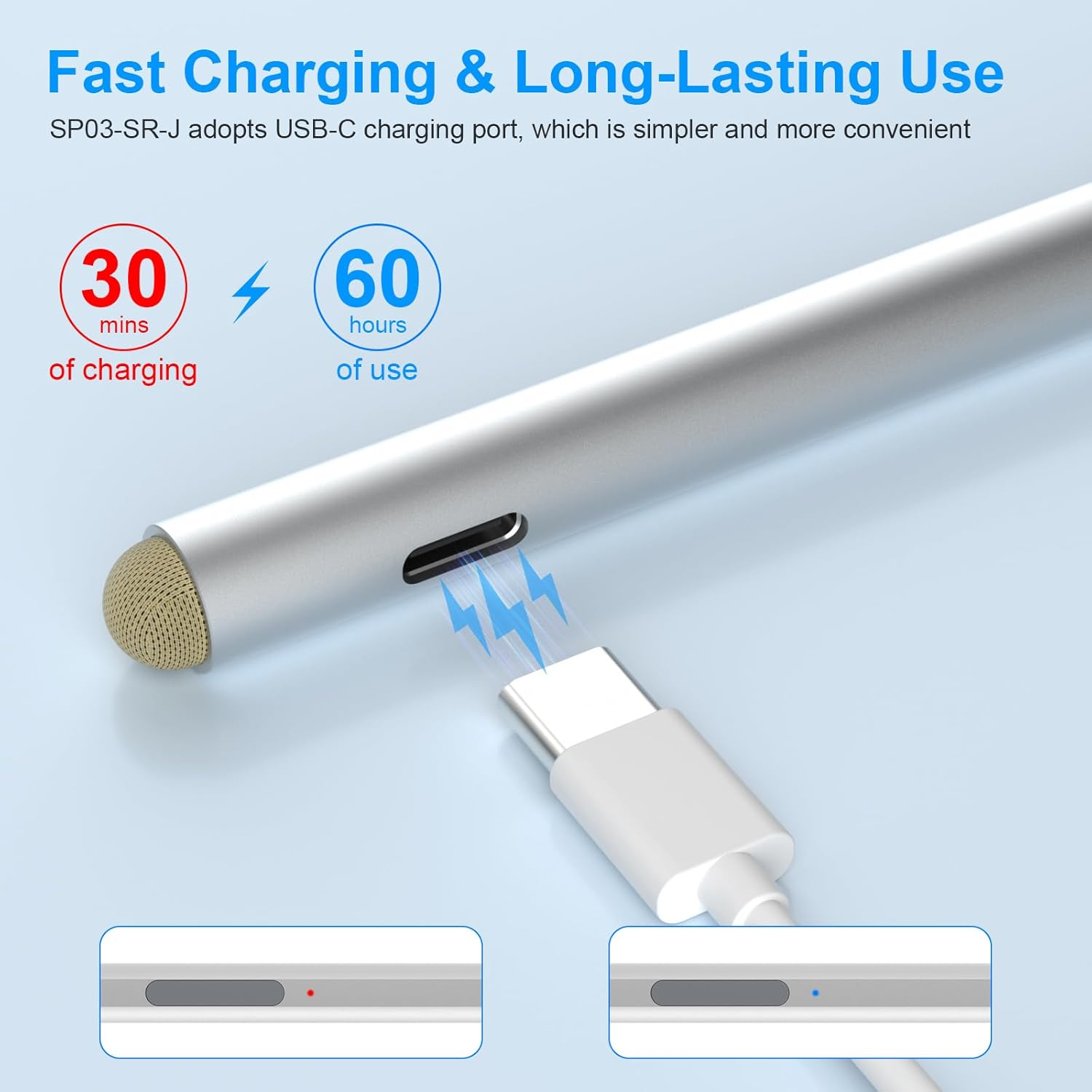 Surface Pen Windows Stylus for Microsoft &ndash; Surface Pro 11/10/9/8/7 Pen Compatible with Surface Pro/Book/Laptop/Go/Studio, with Palm Rejection and Rechargeable, 4096 Pressure Sensitivity Digital Pens image number 6