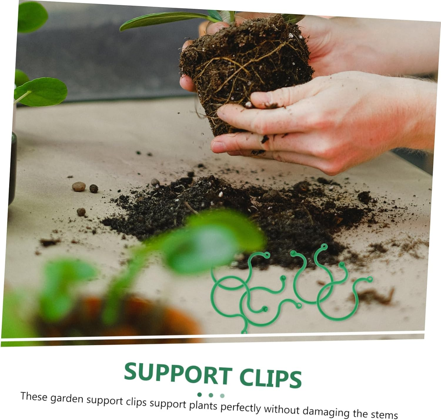 100Pcs Sturdy Plant Support Clamp Greenhouse Seedling Clip Garden Fixing Clips for Vine and Flower image number 2
