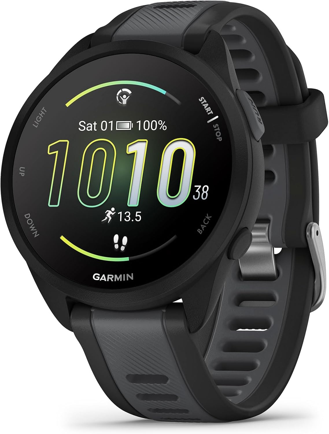 Garmin Forerunner 165 Running Smartwatch, 43 Mm, Music, Streaming App, GPS, Cardio, Vo2Max, Morning Report, HRV Status, Free Plans 5K, 10K, 21K and Marathon, Garminpay (Black) image number 2