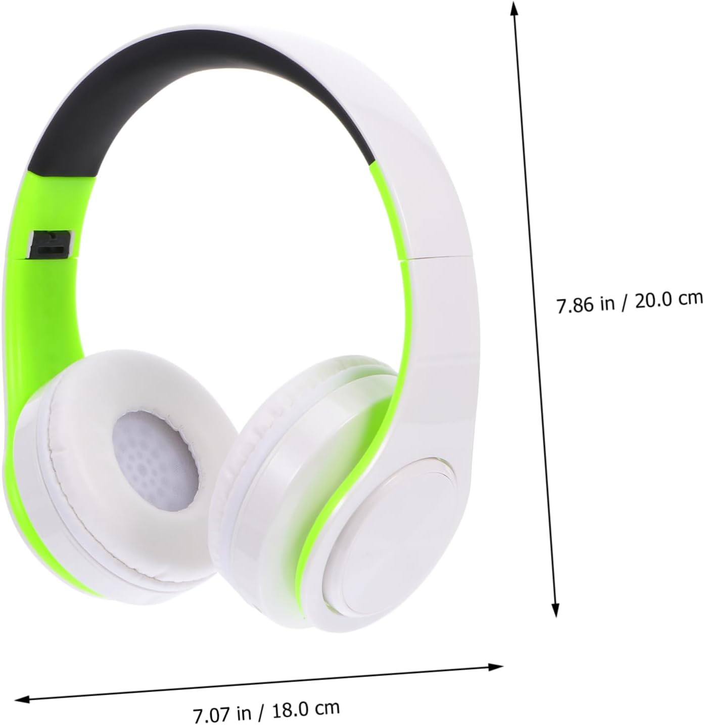 LIGIGWASH Foldable Wireless Over-Ear Headphones Adjustable Stereo Headset with Wireless Connectivity and Micro Memory Card Slot for Sports and Travel, Lightweight Green-White Design image number 2