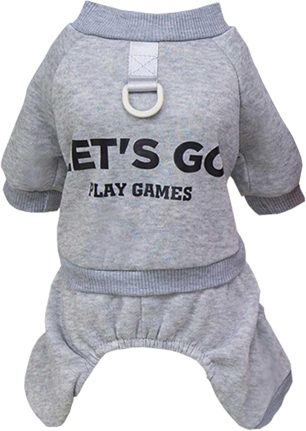 Izefia Dog Sweatshirt Hoodies Clothing Let'S Go 4 Legs Jumpsuit Fleece Hooded Pullover Winter Warm Cotton Crew Neck Hoodie for Small Dog Medium Cat image number 3