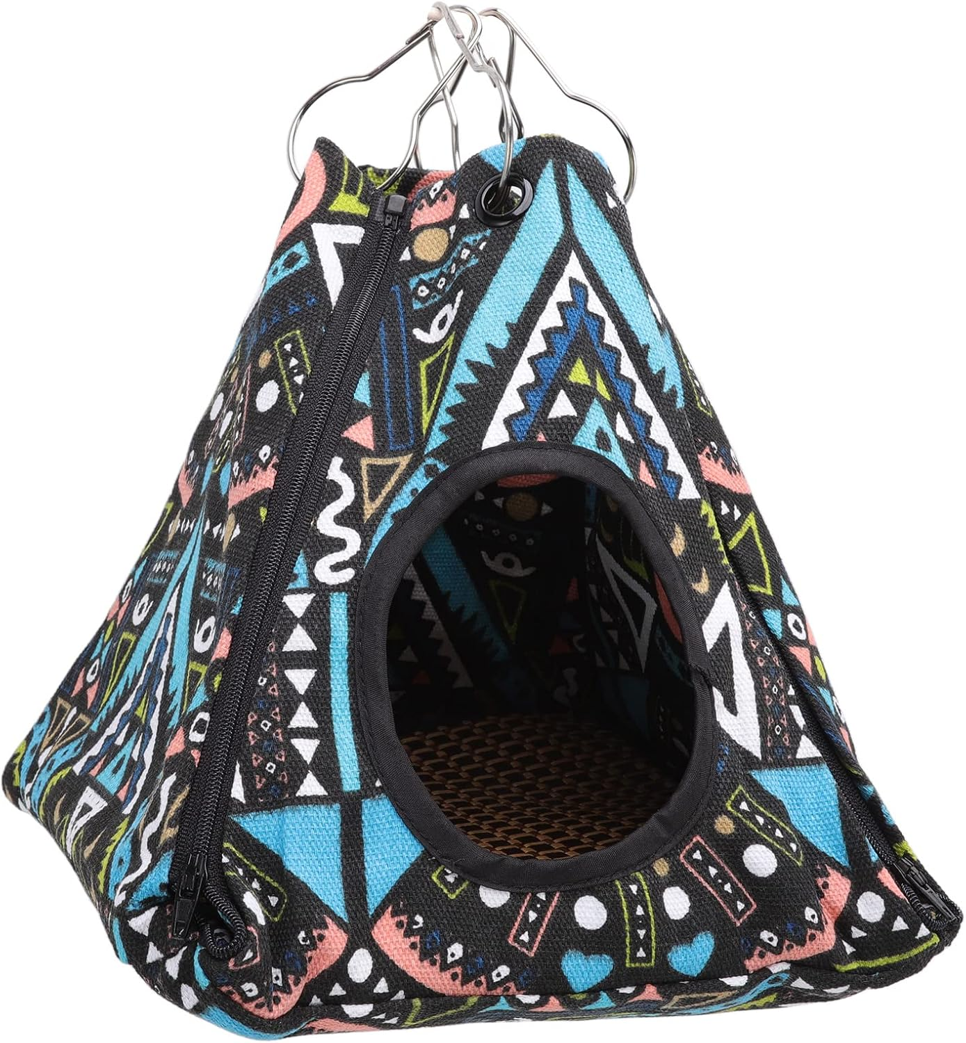 Small Animal Hammock, Soft Hamster Hammock Tent Unfolds as Hammock Canvas, Durable Double Sided Mat with Zipper for Ferret Rat for Hamsters for All 15 * 15 * 15Cm image number 2