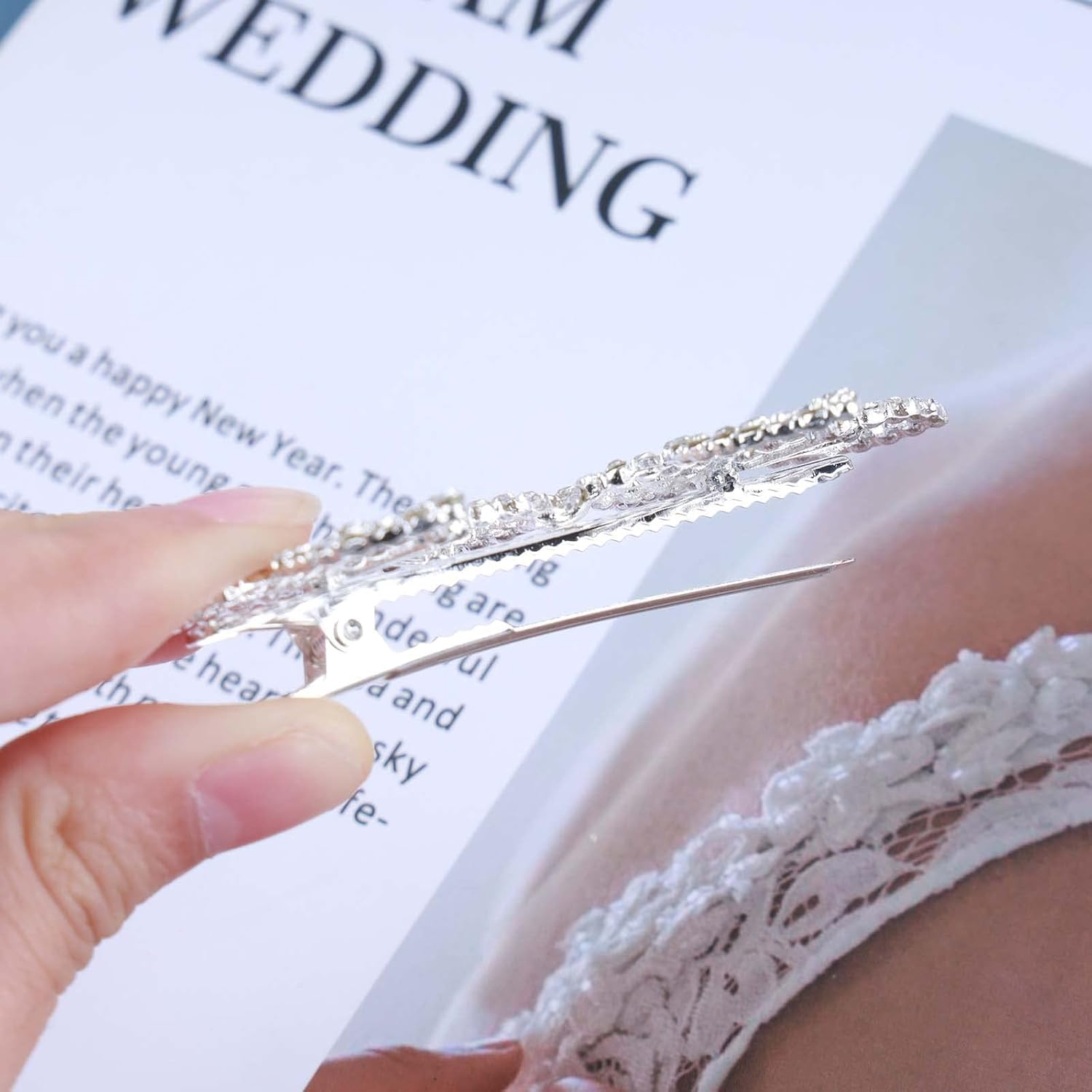 Yheakne Boho Crystal Butterfly Hair Clip Cz Butterfly Hair Clip Silver Butterfly Hair Clip Headpiece Decorative Headwear Hair Accessories for Women and Girls image number 6