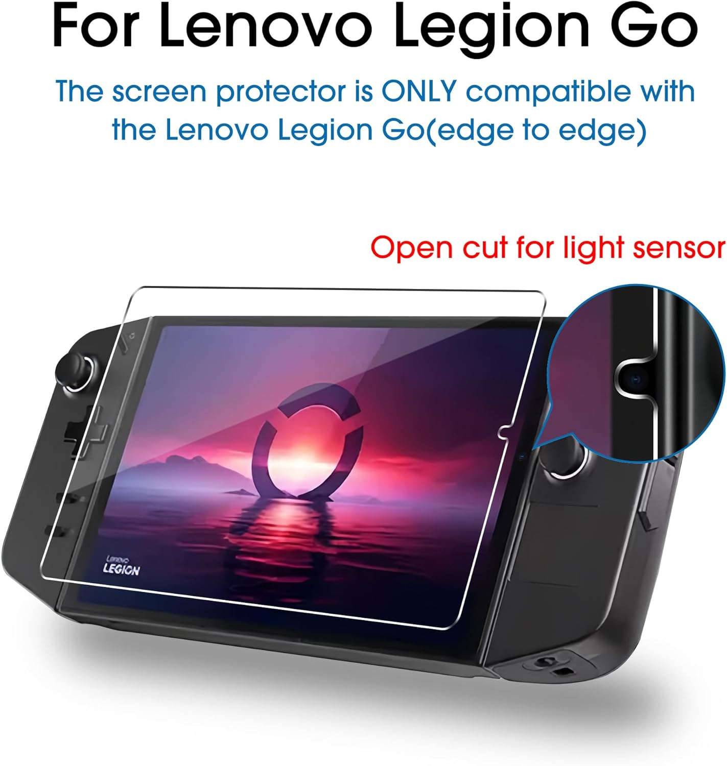 Amfilm 2 Pack Tempered Glass Screen Protector for Lenovo Legion Go Handheld 8.8 Inch 2023, Full Coverage, Transparent Ultra HD, Anti-Scratch, Anti-Fingerprint (Upgrade Version) image number 5