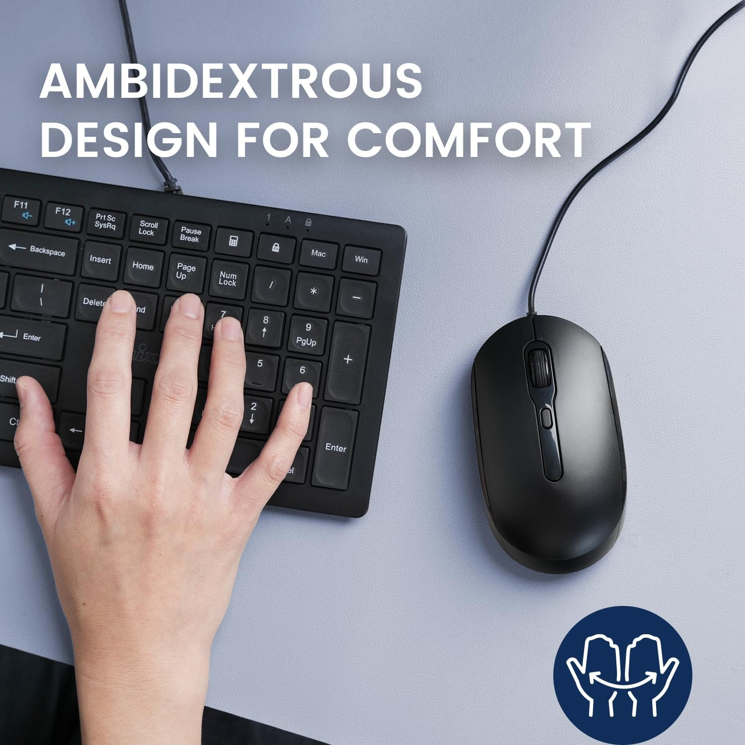 Perixx PERIMICE-222PB Wired PS/2 Optical Mouse - Long 5.9 Ft Cable - Optical 1200/1600/2000 DPI Design - Black image number 4