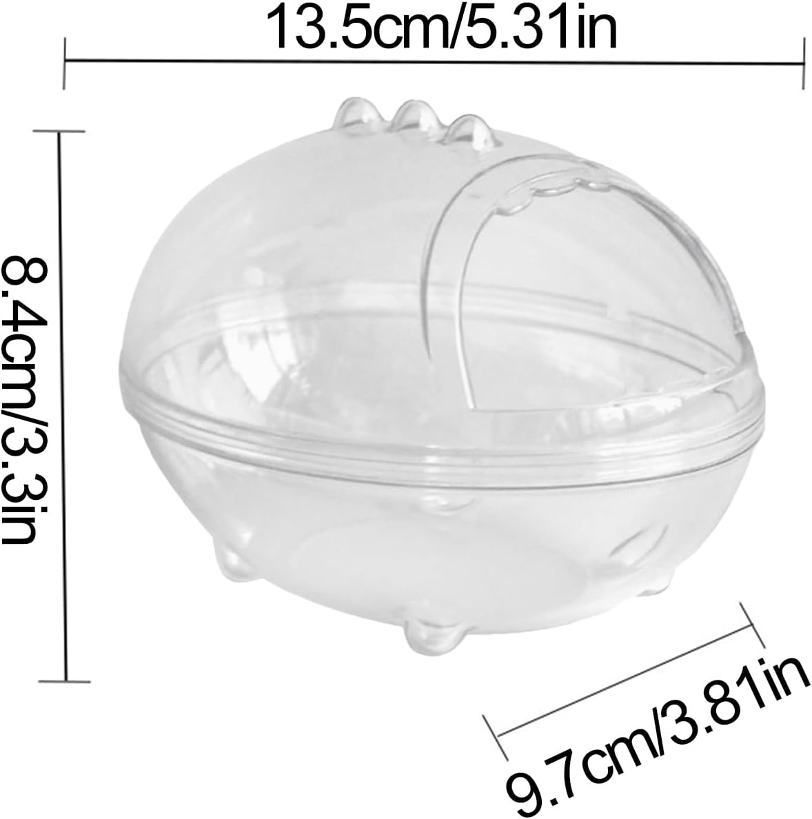 Sand Bath Box - Hamster Bed Sand Bath Box | Washroom Hamster Container | Transparent Small Pet Cleaning Container | Big Size Bathing Accessories | Washable Washroom for Gerbils Mice image number 2
