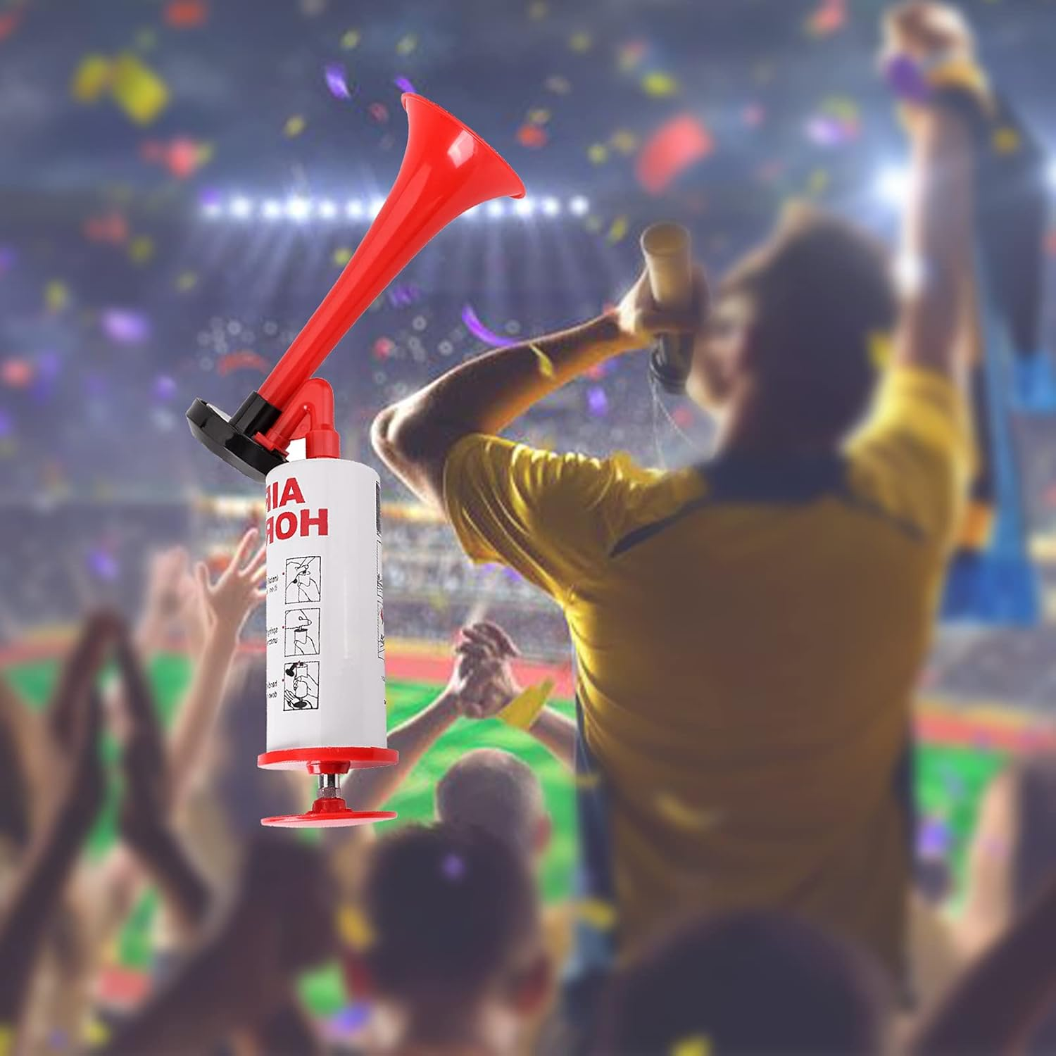 AOLIHAN Handheld Air Horn, Aluminum+Abs Portable Handheld Air Pump Horn image number 4