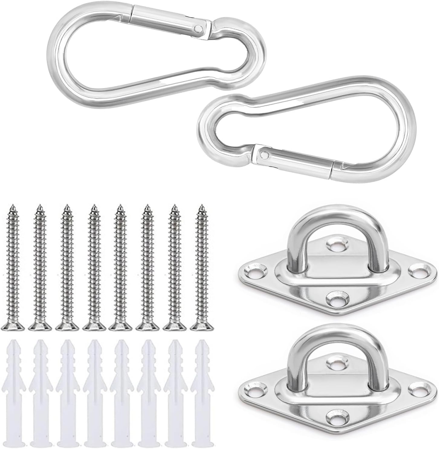 Rhoyee 2PCS Heavy Duty Hammock Hanging Kit with 360&deg; Rotation Rustproof Hammock Hooks for Swing Chair Ceiling Mount Indoor Outdoor Use for Home Garden Gym image number 5