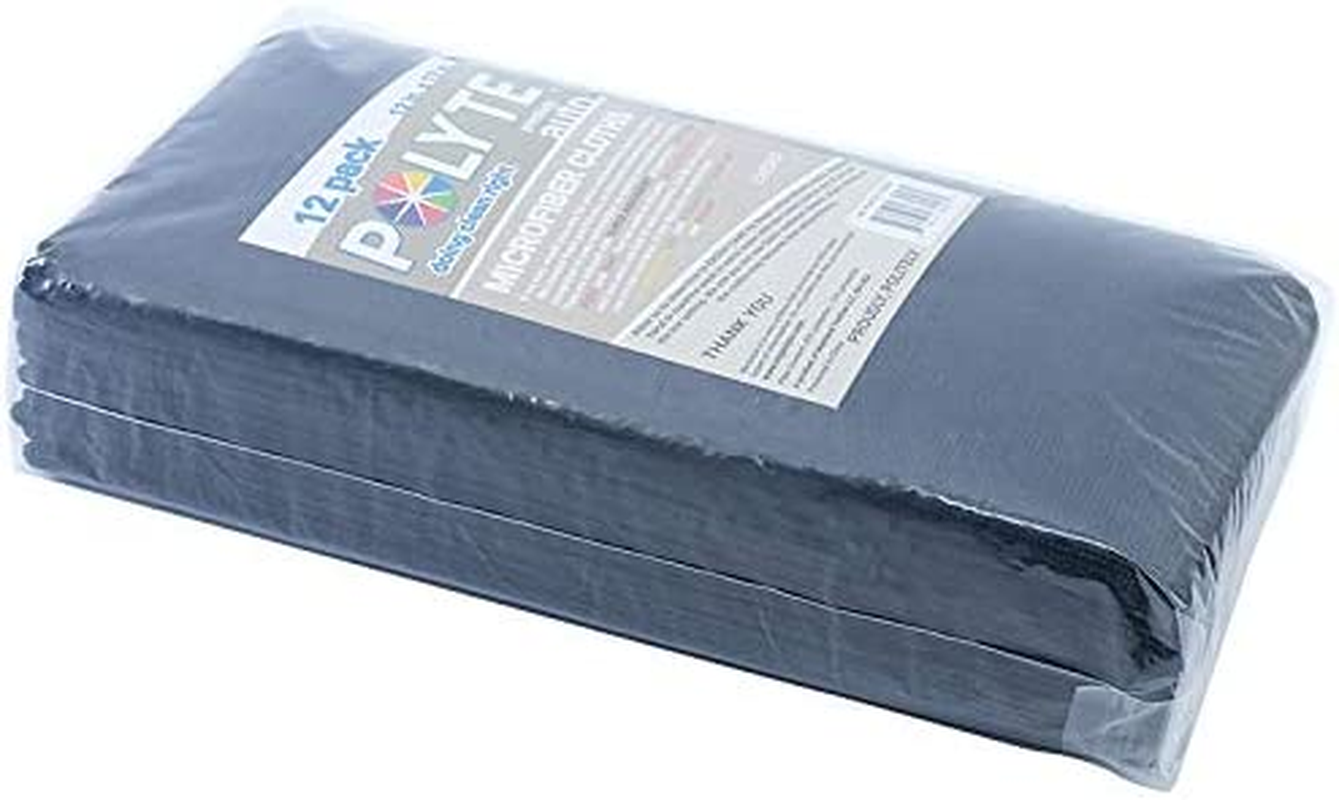 Polyte Premium Microfiber Cleaning Cloth, 30 X 30 Cm, 12 Pack (Black) image number 1