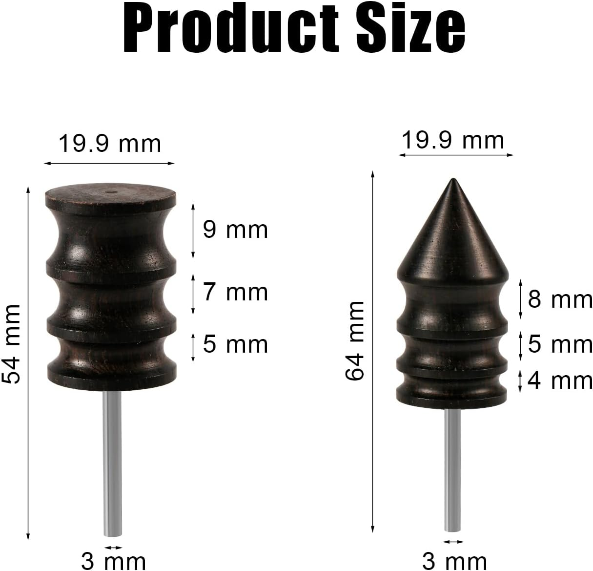 2Pcs Leather Slicker Burnishing Working Tool, 2 Styles Leather Edge Burnisher Leather Burnisher Pointed Tip Leather Burnishing Machine Accessories for Dremel Tool Leather Craft image number 6