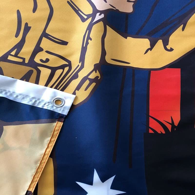 AIMALL Lest We Forget Flag 5X3Ft Australian War Horse ANZAC Day Remembrance Flag &ndash; 150X90Cm Durable Polyester Banner with Eyelets for Memorial Events Outdoor Display image number 2