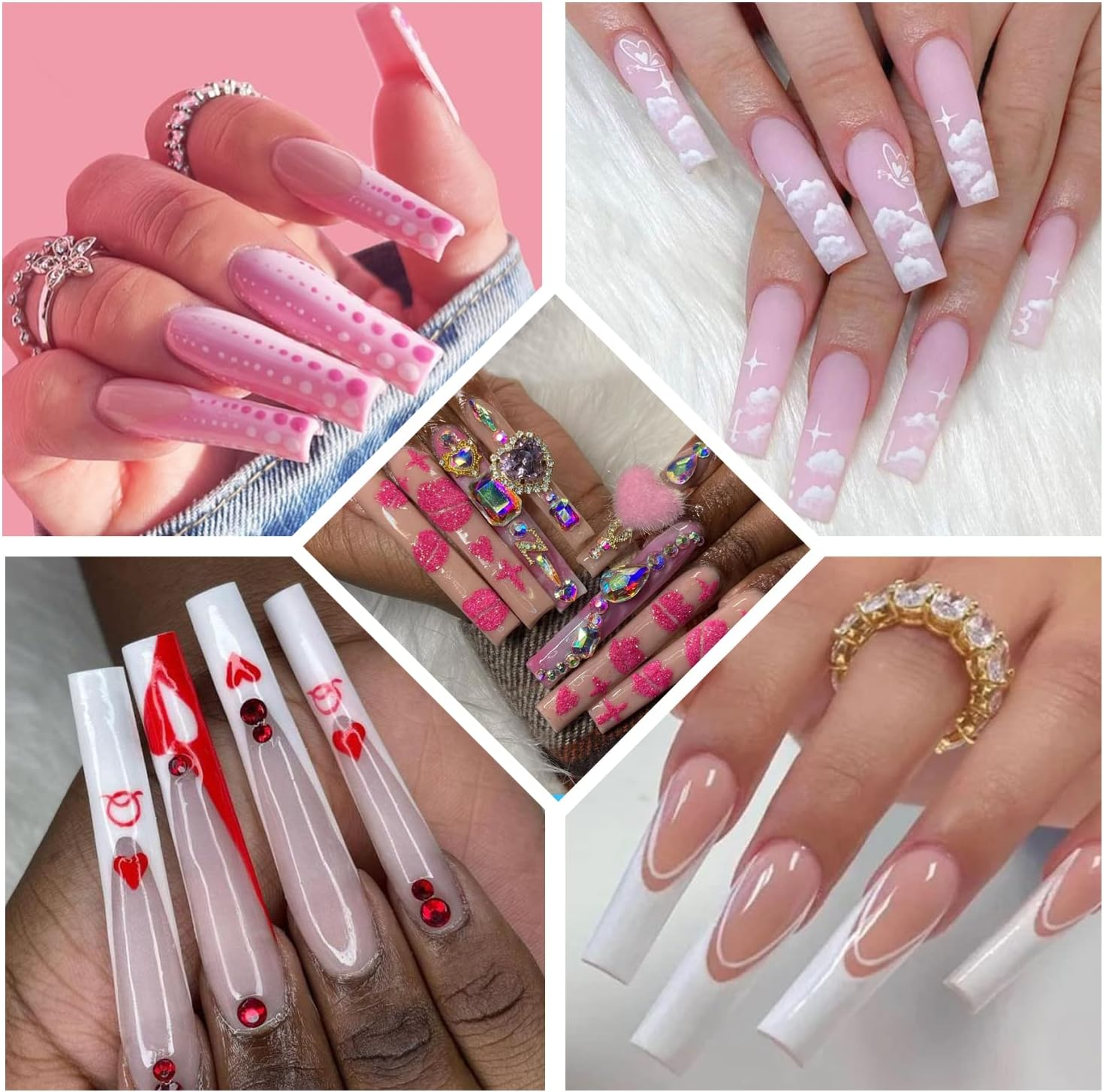 600PCS No C Curve Nail Tips for Acrylic Nails Professional, XXXL Clear Nail Tips Straight Square Flat Tips, Extra Long Acrylic Nails Tips Half Cover Fake Nails for Salon and Home DIY 12 Sizes image number 1