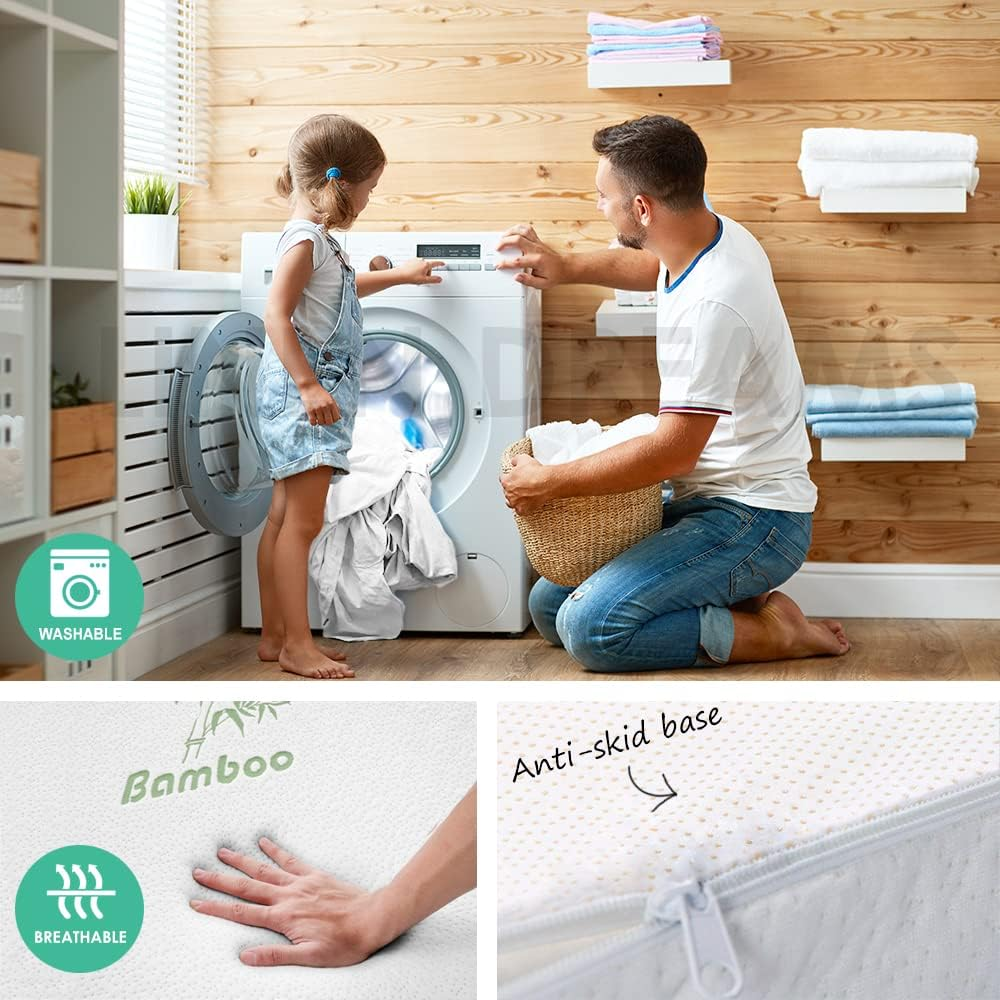 Luxor Memory Foam Mattress Topper Cool Gel Infused Bamboo Cover 8CM Underlay (Queen) image number 1