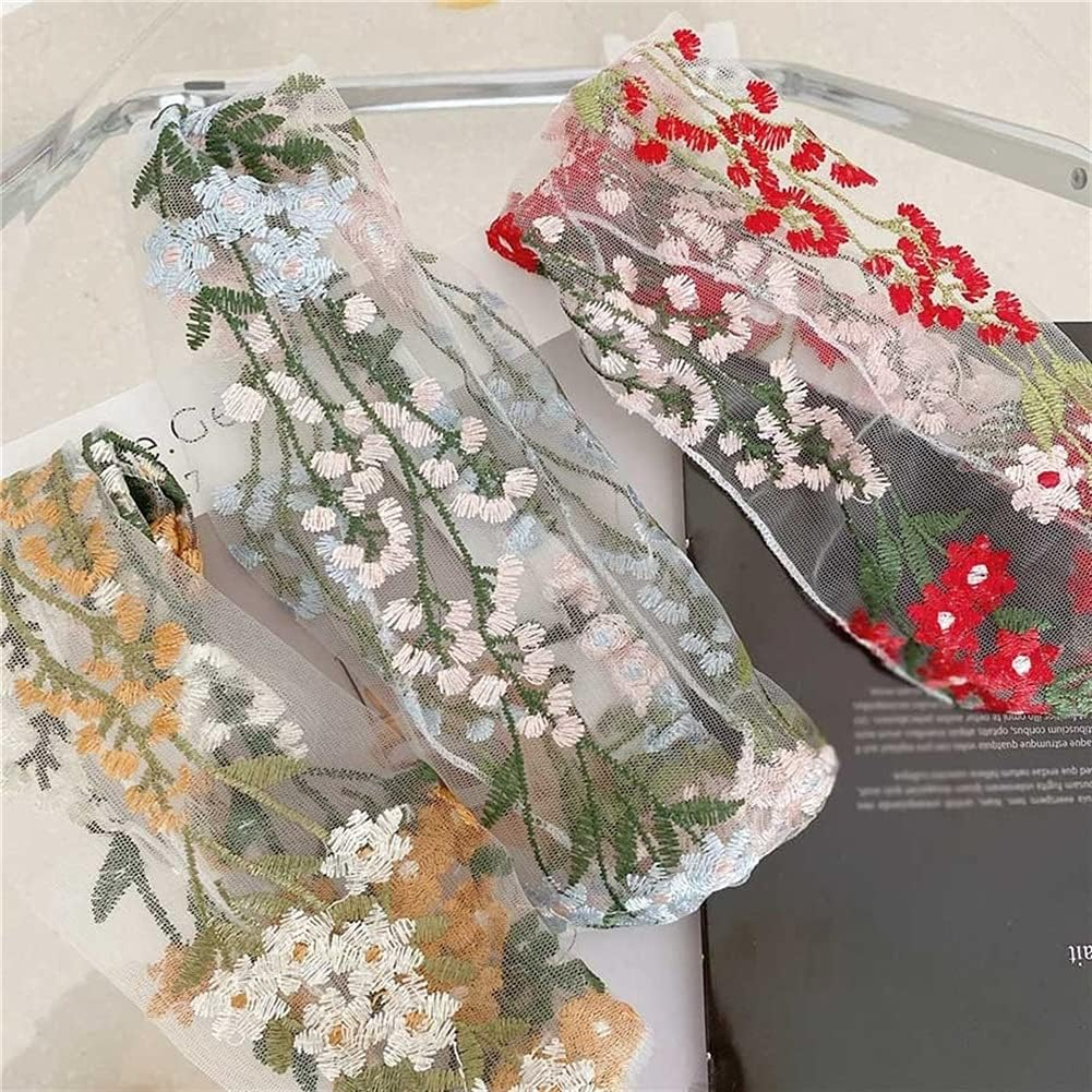 Crystal Hair Accessories,Clips Hairpins,Clip Plate,Hairpin for Women 1PC Vintage Handmade Embroidery Lace Flower Hairband Girls Turban Elastic Headwear Headband Hair Accessories (Color : B) (Color : image number 1