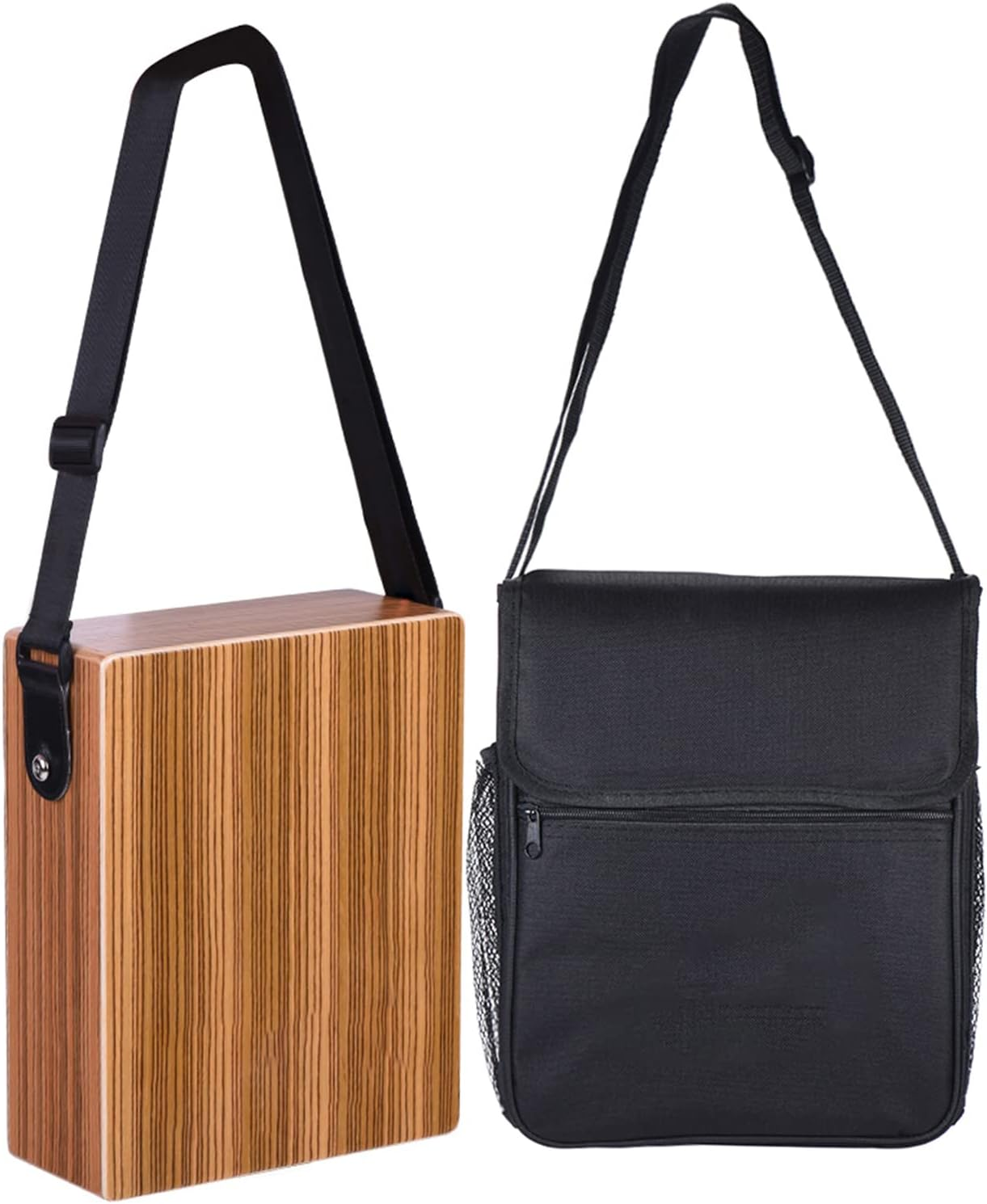 Cajon Box Drum, C-68Z Portable Traveling Cajon Box Drum Hand Drum Wood Percussion Instrument with Strap Carrying Bag image number 4