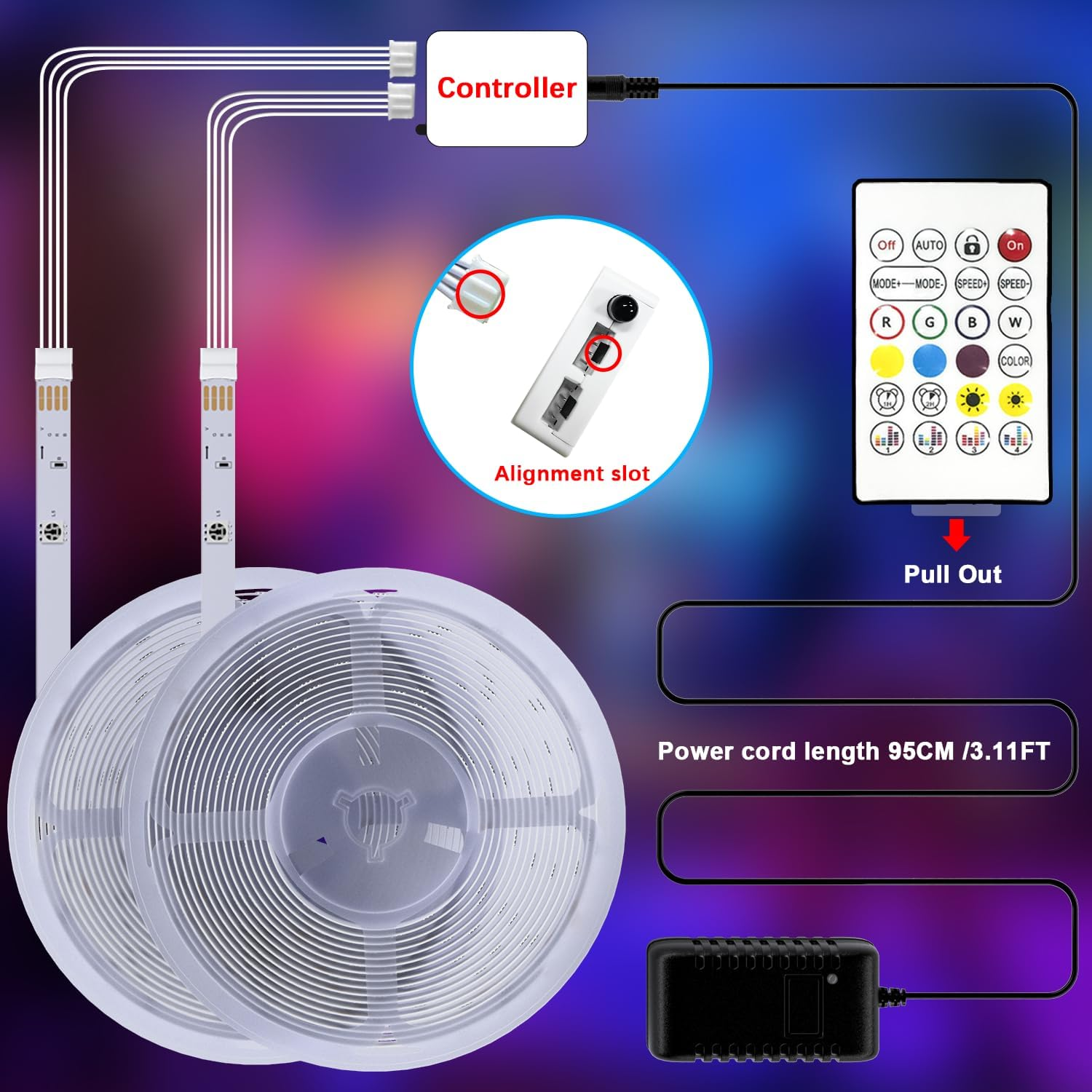 Cozylady Wifi LED Strip Lights 15M(2Rolls of 7.5M), Smart RGB Light Strips Compatible with Alexa, Google Home, APP Control,Music Sync RGB Lights for Bedroom Children'S Room Party Decor Gift image number 4