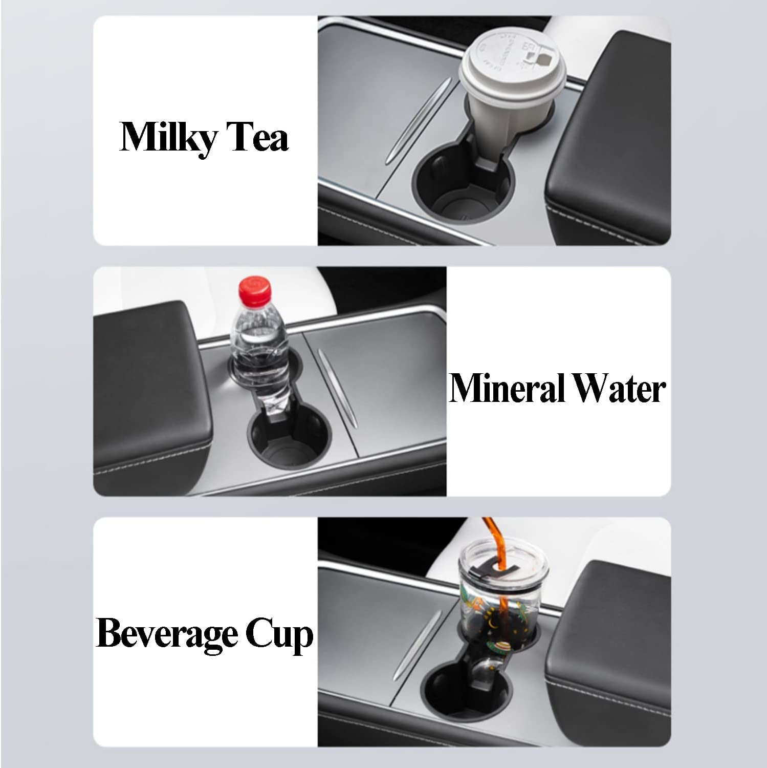 Yotsuba Centre Console Rubber Cup Holder Insert for Tesla Model 3 2017-2023 and Model Y 2021-2024 image number 1