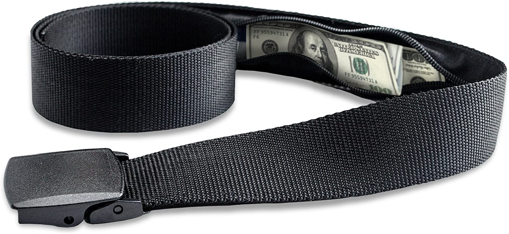 Travel Security Belt with Hidden Money Pocket - Cashsafe Anti-Theft Wallet - Non-Metal Buckle by Roomierlife image number 4