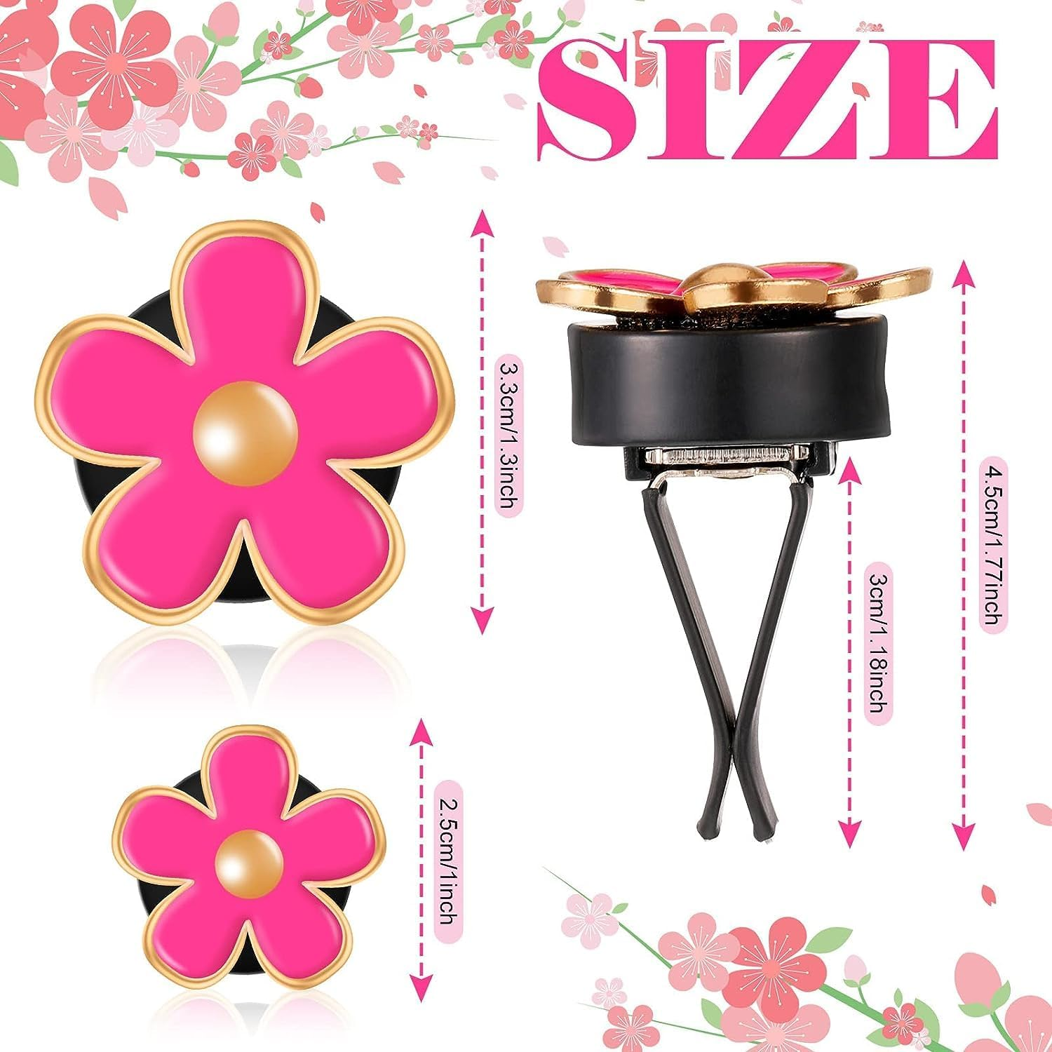 6 Pieces Cute Daisy Flower Air Vent Clip Air Conditioning Outlet Clip Car Decorations Car Accessories Interior Decor Charm for Women Girls