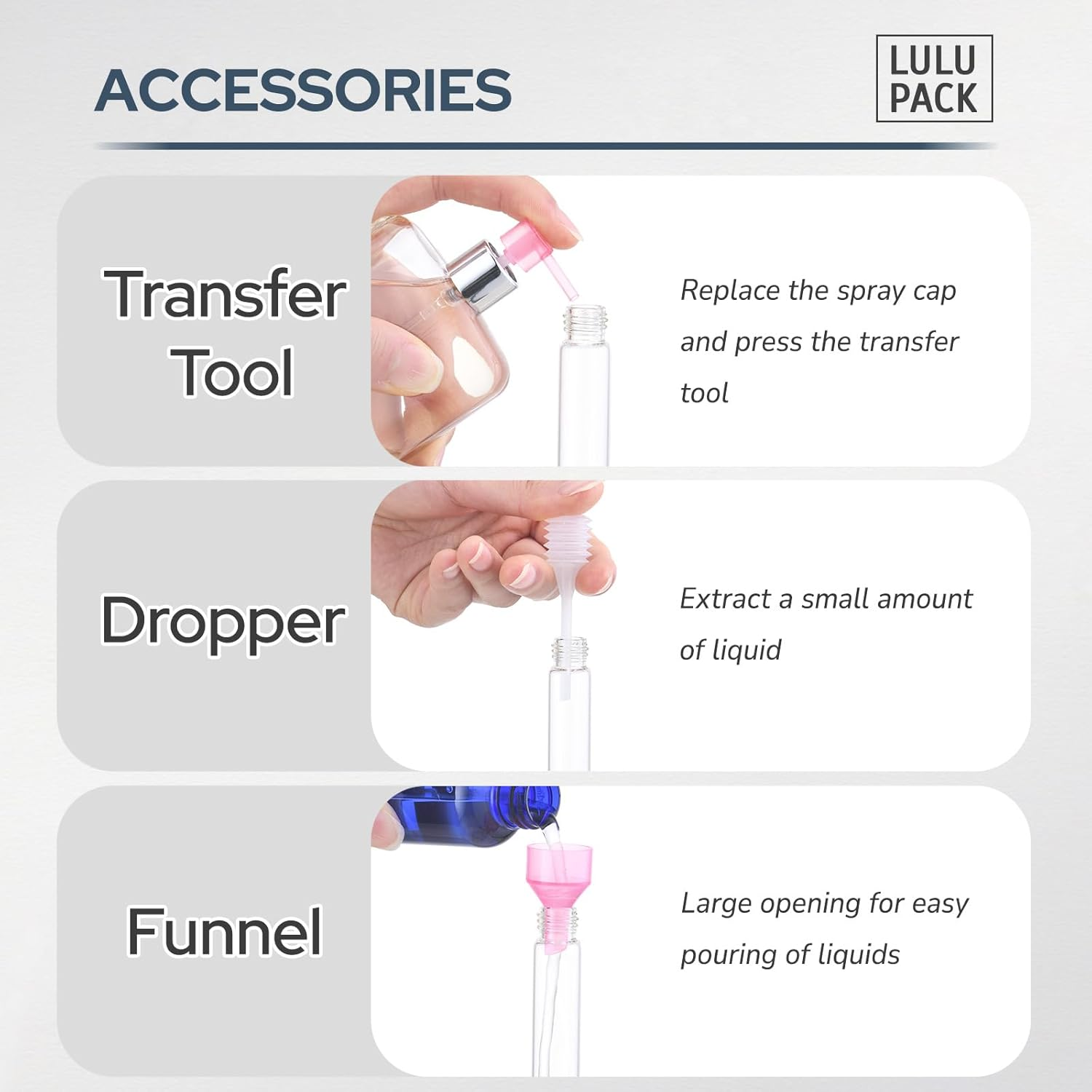 Lulupack Square Perfume Atomizer, Travel Cologne Spray Bottle, Mini Spray Bottle, Empty Mini Spray Dispenser (Silver, 1 Piece) - Black image number 7