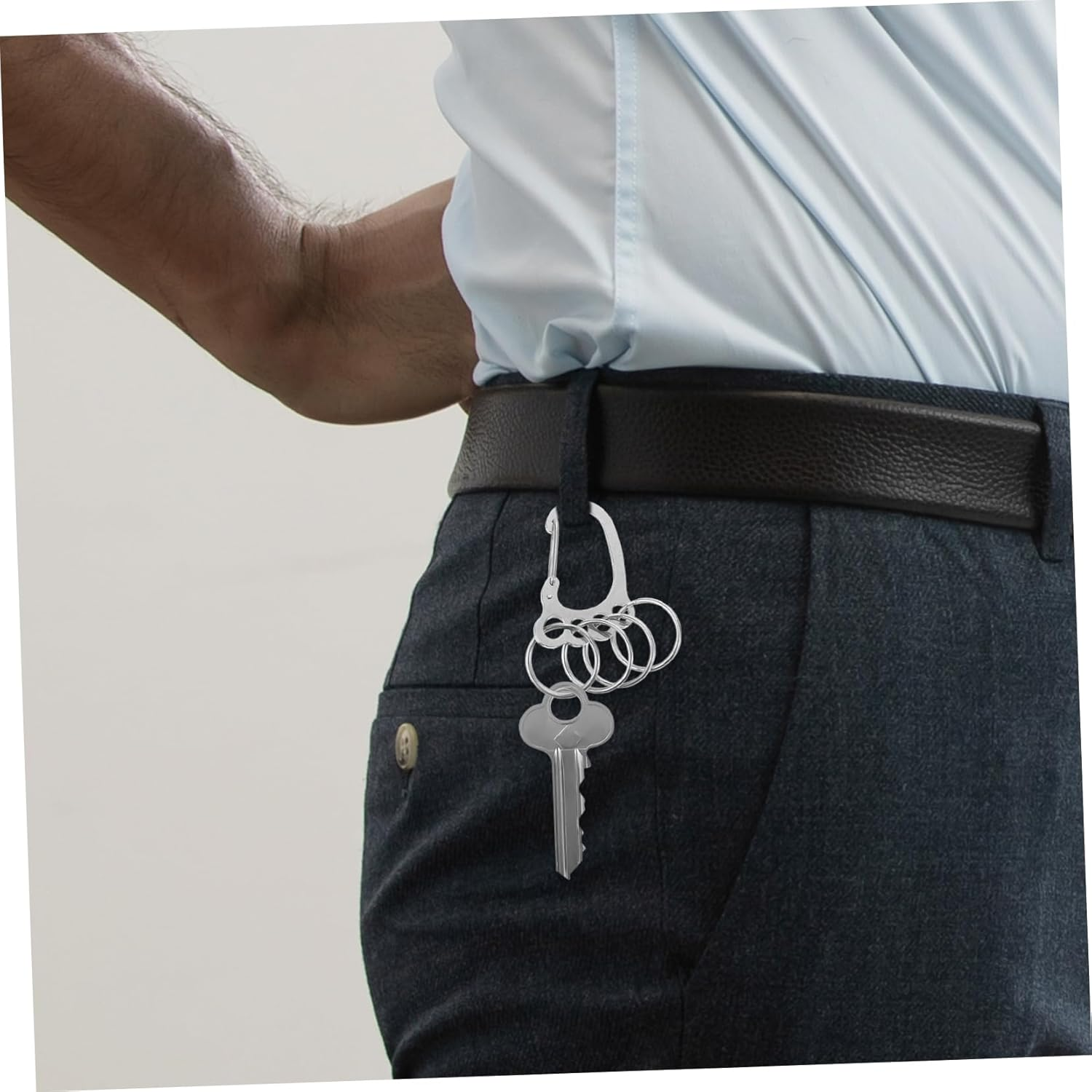 WOFASHPURET 2Pcs Multi-Ring Keychain Organizer Clip for Car Keys Keyring for Belt Pockets Backpacks image number 6