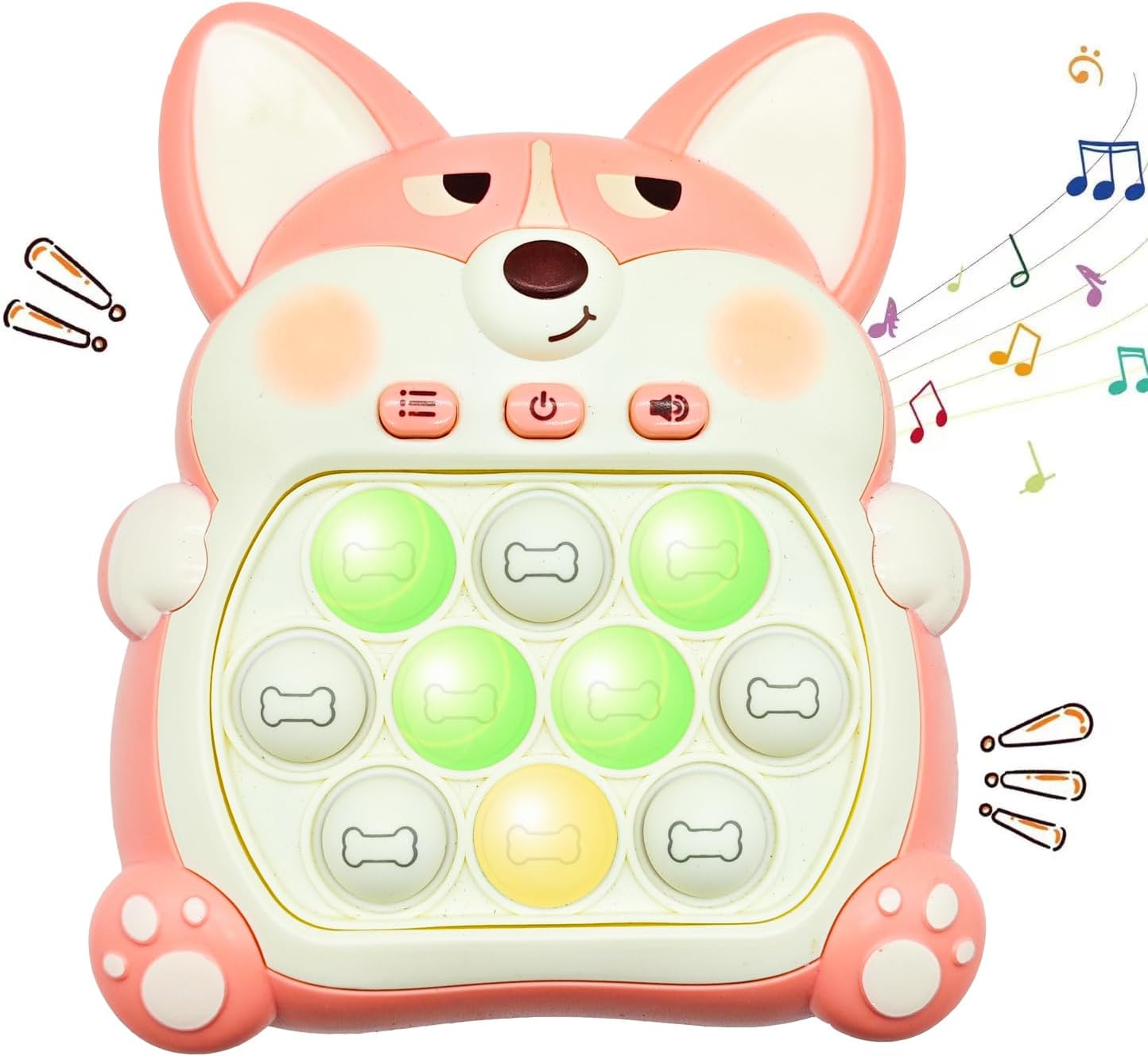 Upgraded Quick Push Game Popping Fidget Toys for Kids, with LED Screen for Children 3-12 for Boys and Girls Bubble Stress,Handheld Puzzle Game Sensory Toys Easter Basket Stuffers (Corgi) image number 3