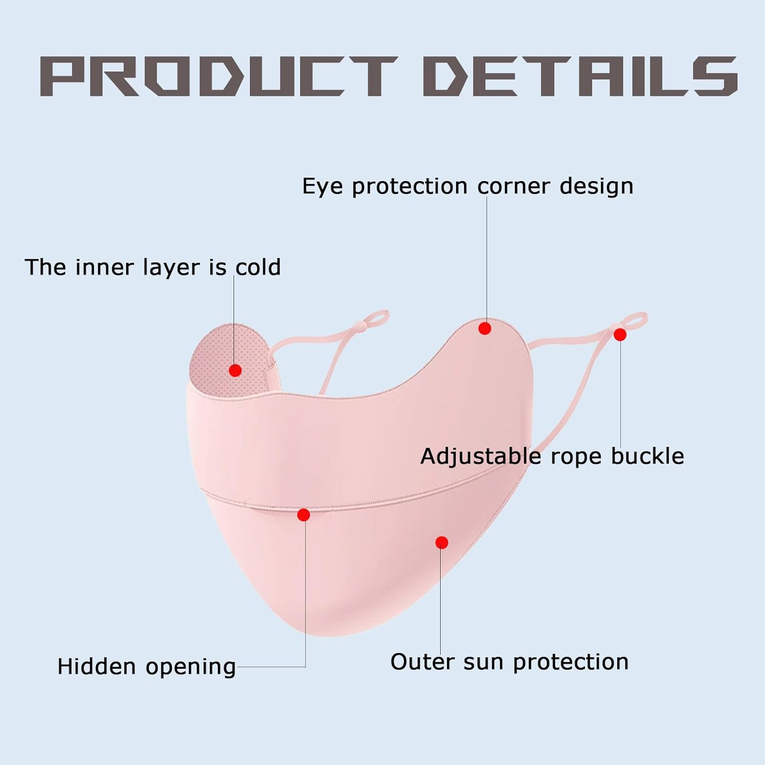 UV Face Mask UPF 50+ Protection Blocks 98% UVA/UVB Rays,Ice Silk Sun Shield with Adjustable Ear Loops, Reusable Washable Breathable Cover for Women and Men, 4 Pack (Pink, Black, Gray，Blue) image number 5