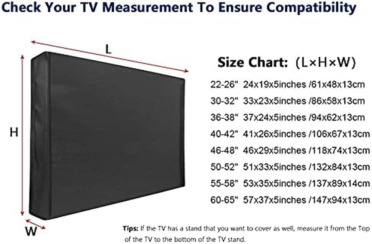 Outdoor TV Cover with Clear Front COOSOO Television Cover Waterproof Universal Protector for LCD LED Plasma Television Sets with Remote Control Pocket Compatible with Standard Mounts Stands (46-48") image number 6