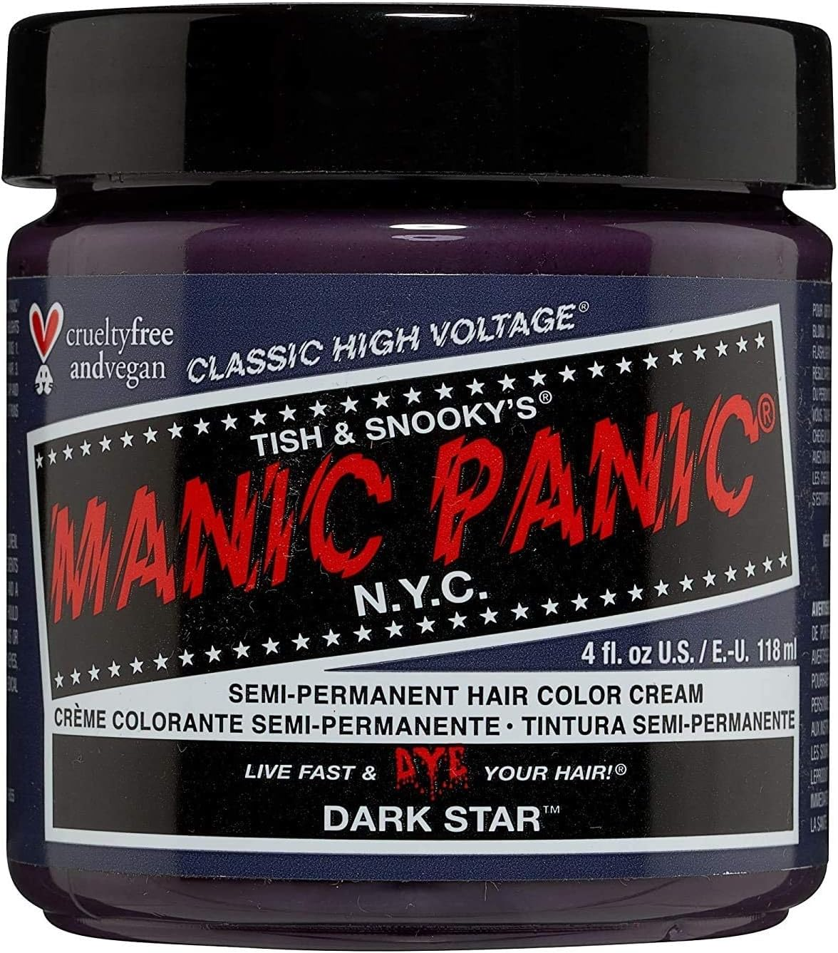 MANIC PANIC Red Passion Hair Dye &ndash; Classic High Voltage - Semi Permanent Hair Color - Glows in Blacklight - Medium Strawberry Red Shade with Pink Tint - Vegan, PPD & Ammonia Free - for Coloring Hair
