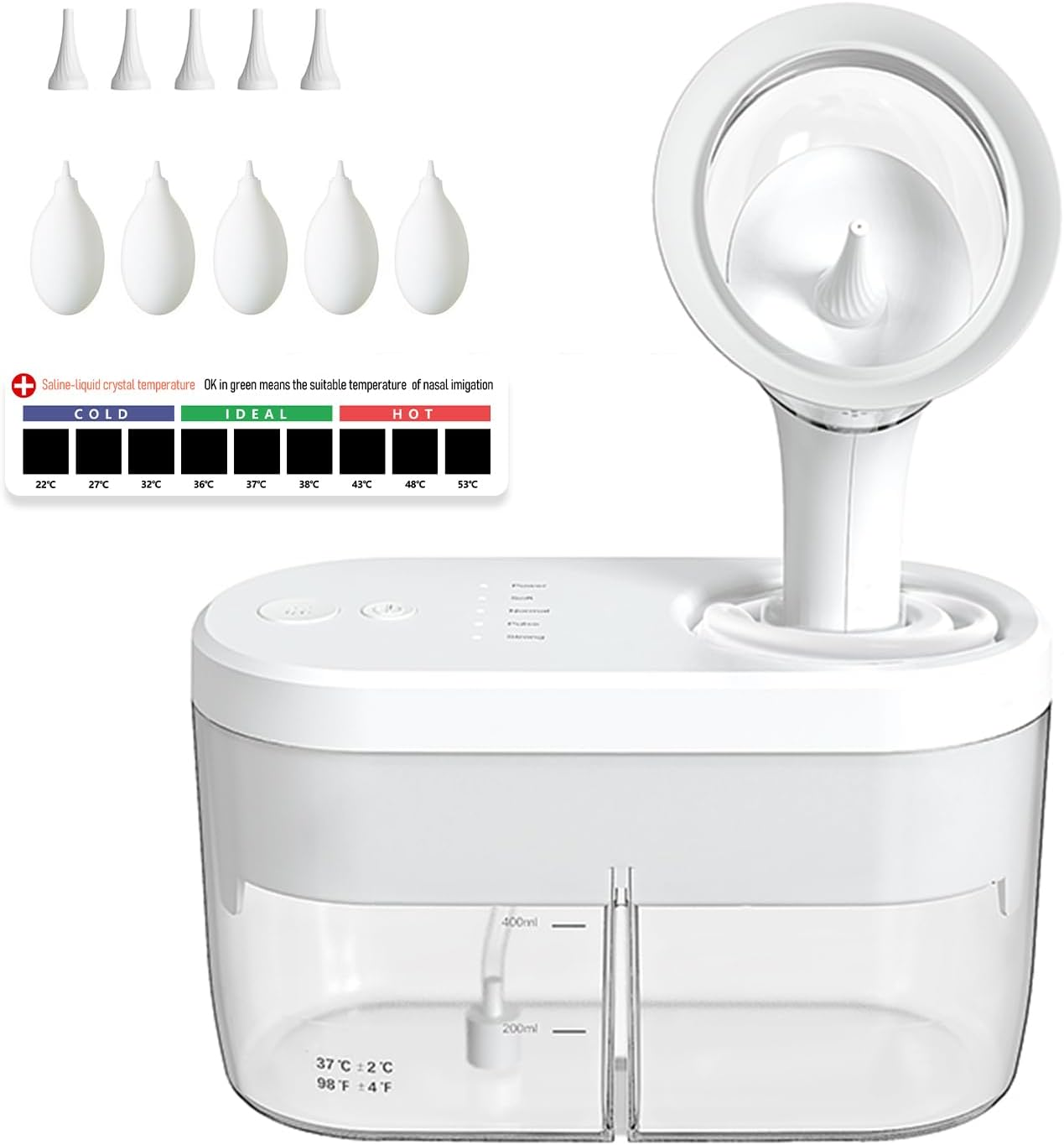 Oolong Water Powered Ear Cleaner for Adults & Kids | Rechargeable Earwax Remover with 10 Bpa-Free Tips, 4 Pressure Modes & Auto-Drain Tank, Triple Spray Design image number 6