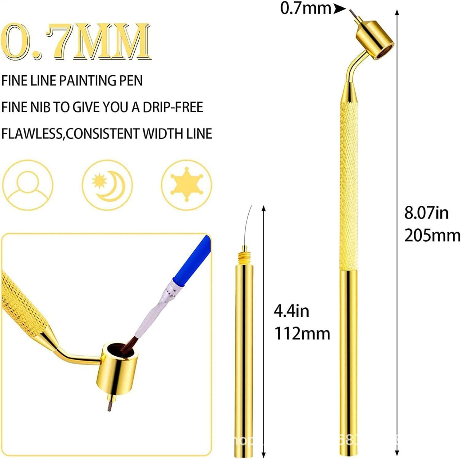 Fluid Writer Pen, Aluminium Detailing Pen, Precision Paint Pen, Touch-Up Fluid Pen, Detailing Fluid Writer, Precision Touch up Paint Refillable Detailing Fluid Pen for Metal Scratches, Water Cup image number 3