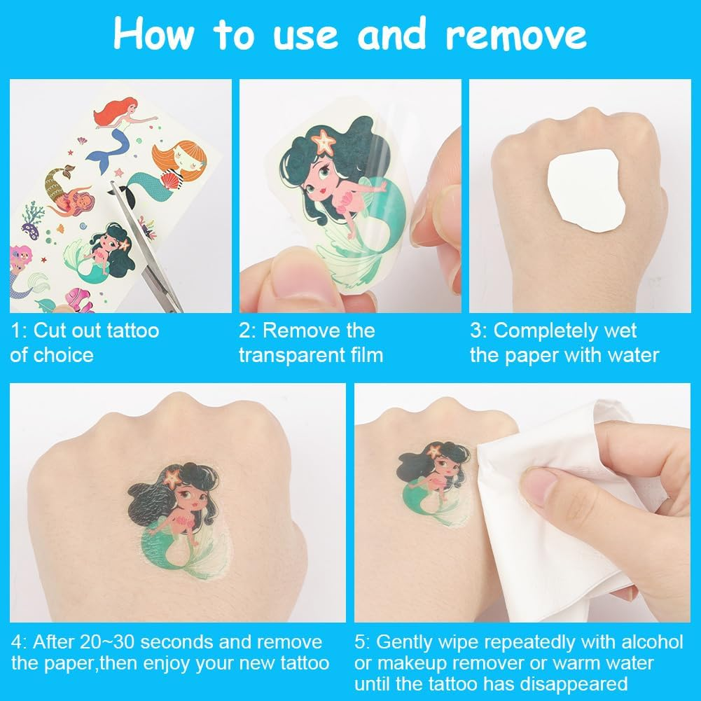 Diuli Princess Luminous Sticker, 10Pcs Glow in the Princess Dark Stickers Princesses Decals Ceiling Baby Room Skull Wall Decor DIY Luminous Adhesive Sticker for Girls Boys Bedroom Nursery - 10Pcs-Mermaids image number 6