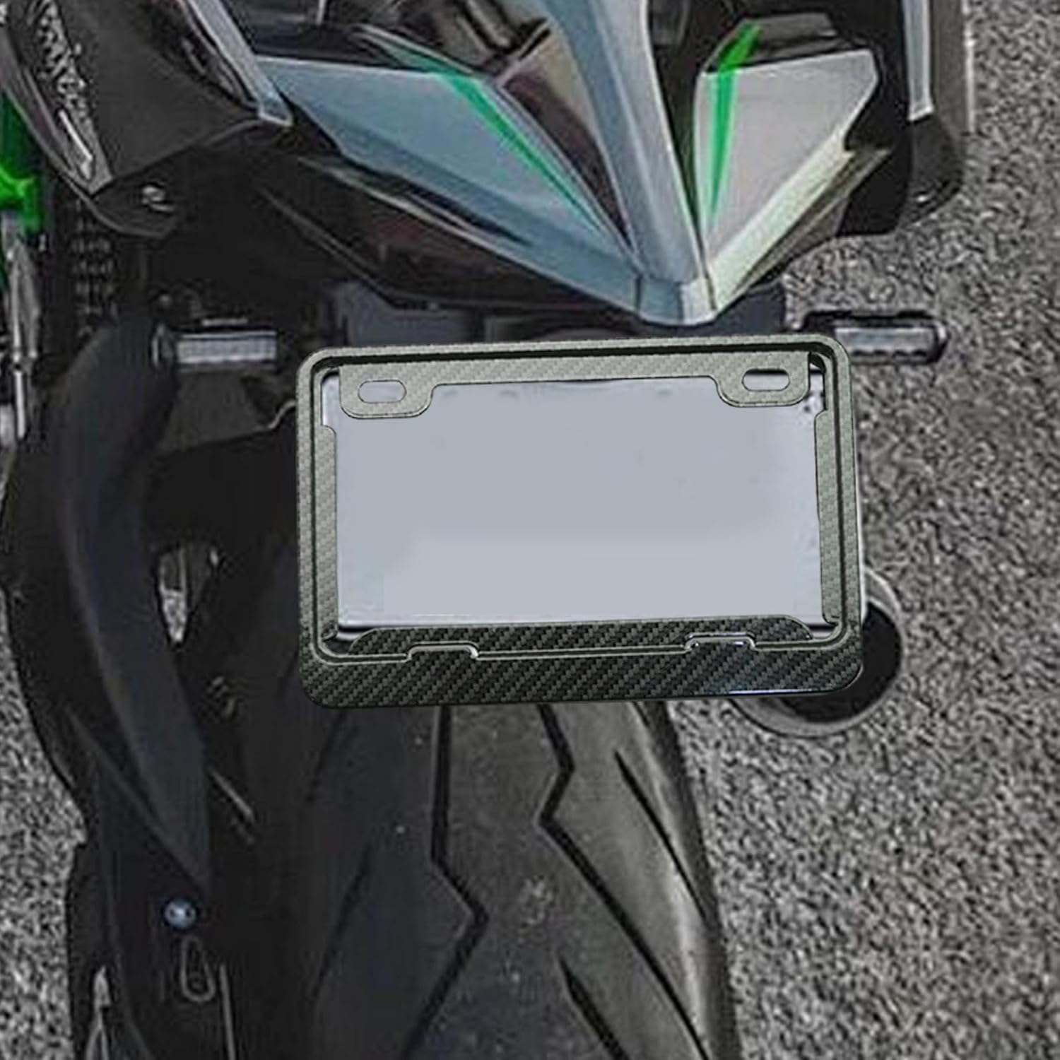 Generic Motorbike Number Plate Bracket Replace Sturdy Number Plate Mount Carbon Pattern image number 2