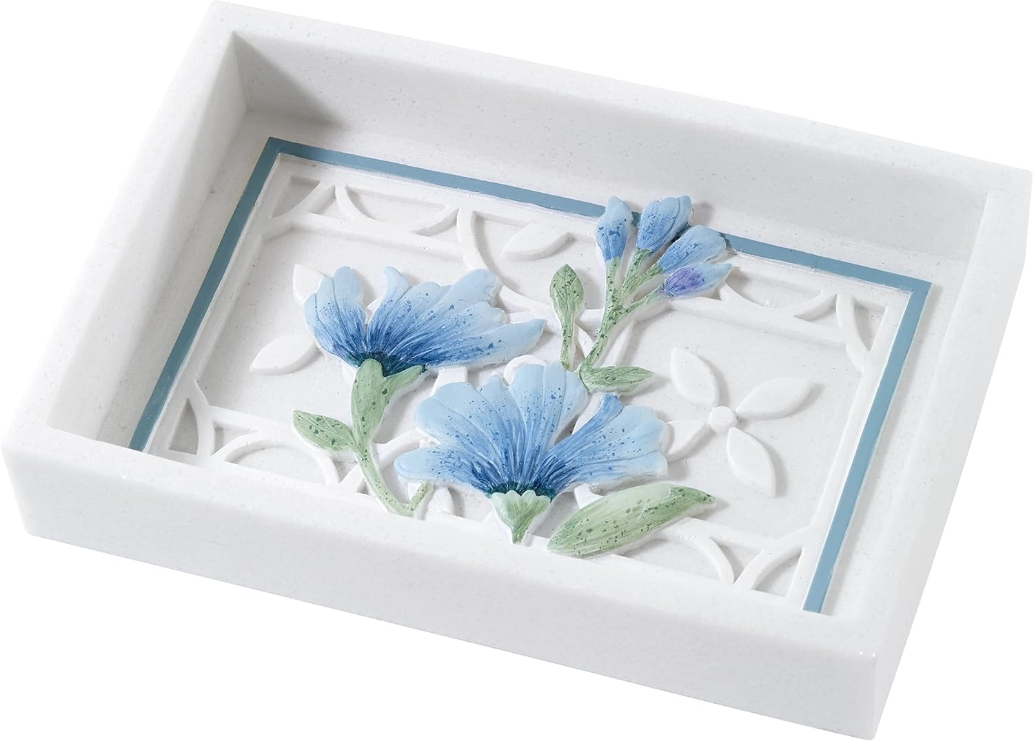 Avanti Linens - Covered Jar, D&eacute;cor for Bathroom or Kitchen, Garden Inspired Bathroom D&eacute;cor, Multipurpose (Garden View Collection)