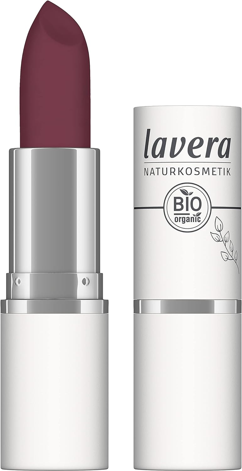 Lavera Velvet Matt Lipstick - Berry Nude 01 - Lipstick - Gluten Free - No Silicone - No Mineral Oil - No Microplastic - Creamy, Matte Texture - Organic Flower Butter - Organic Sunflower Oil - 4.5 G