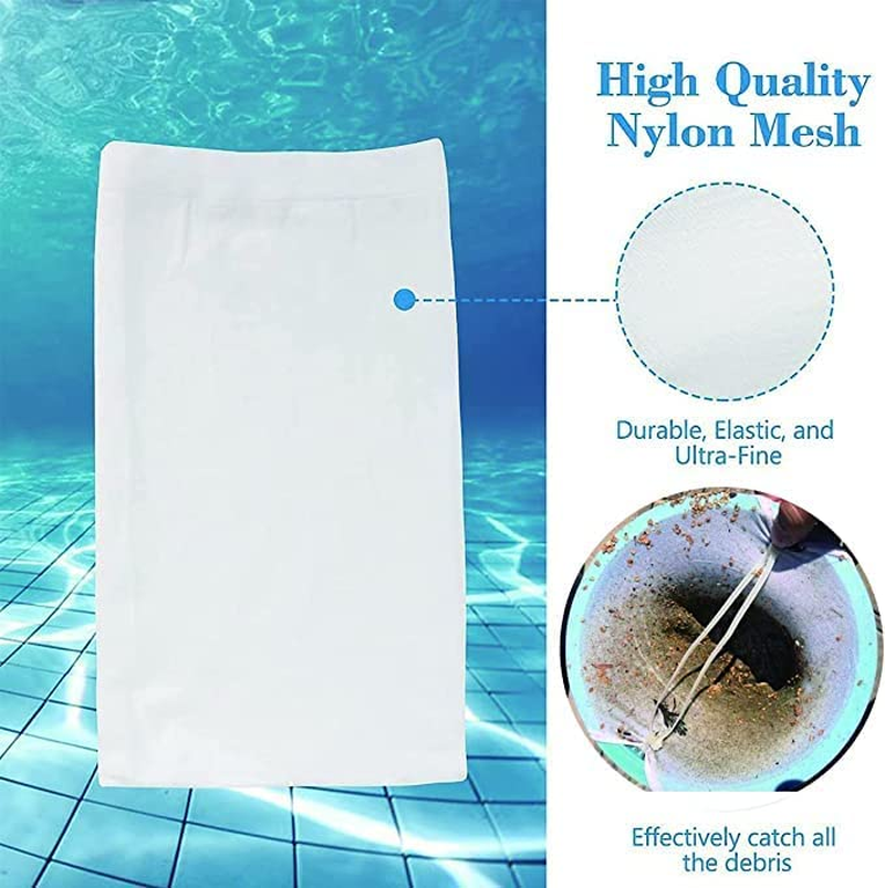 Pool Skimmer Socks, 20 Packs Swimming Pool Skimmer Socks Baskets Skimmers Net Filter Storage Bag, Ultra Fine Mesh Screen Liner for Filters Baskets and Skimmers for Cleans Debris and Leaves image number 1