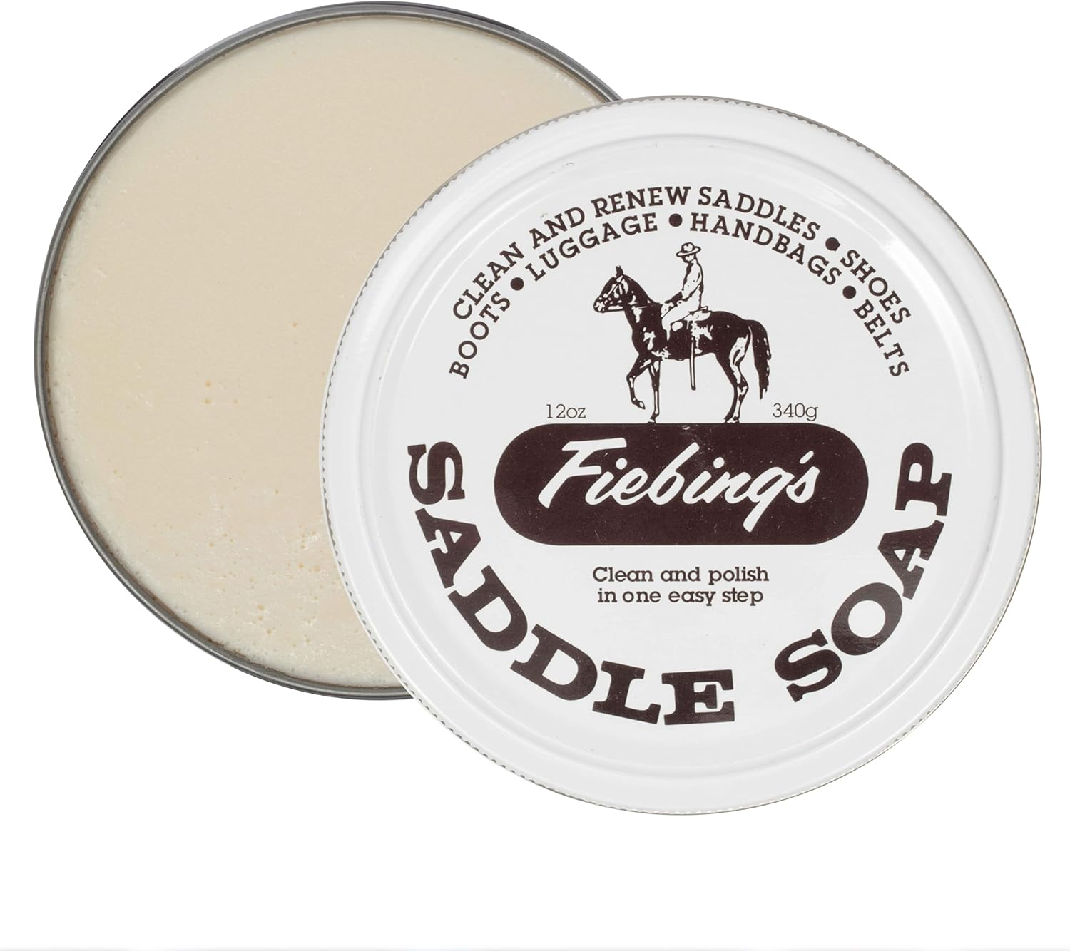 Fiebing'S Yellow Saddle Soap for Leather (3.5 Oz Tin) - Leather Cleaner & Conditioner to Soften, Protect & Restore Leathercraft - Leather Soap for Car Seat, Couch, Shoe, Purse, Boot, Bag