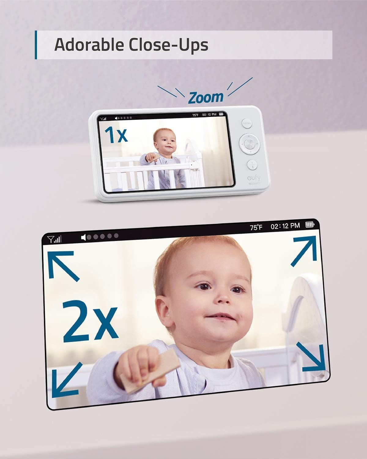 Eufy Security, Spaceview Pro Video Baby Monitor with 5" Screen, Two-Way Audio, Security Camera, 720P, Pan & Tilt, Night Vision, Lullaby Player, Wide Angle Lens Not Included (No App Required) image number 1