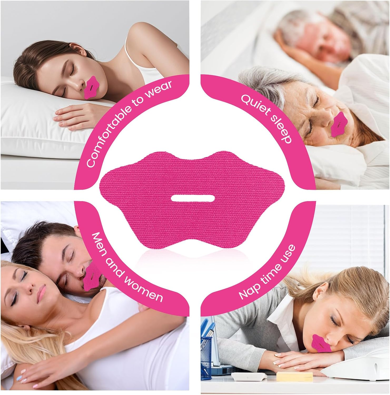 Breathable Mouth Tape for Sleeping - Hypoallergenic & Comfortable Anti-Snoring Device, Promotes Nasal Breathing, All-Night Hold (Rose, 60 Pcs) image number 5